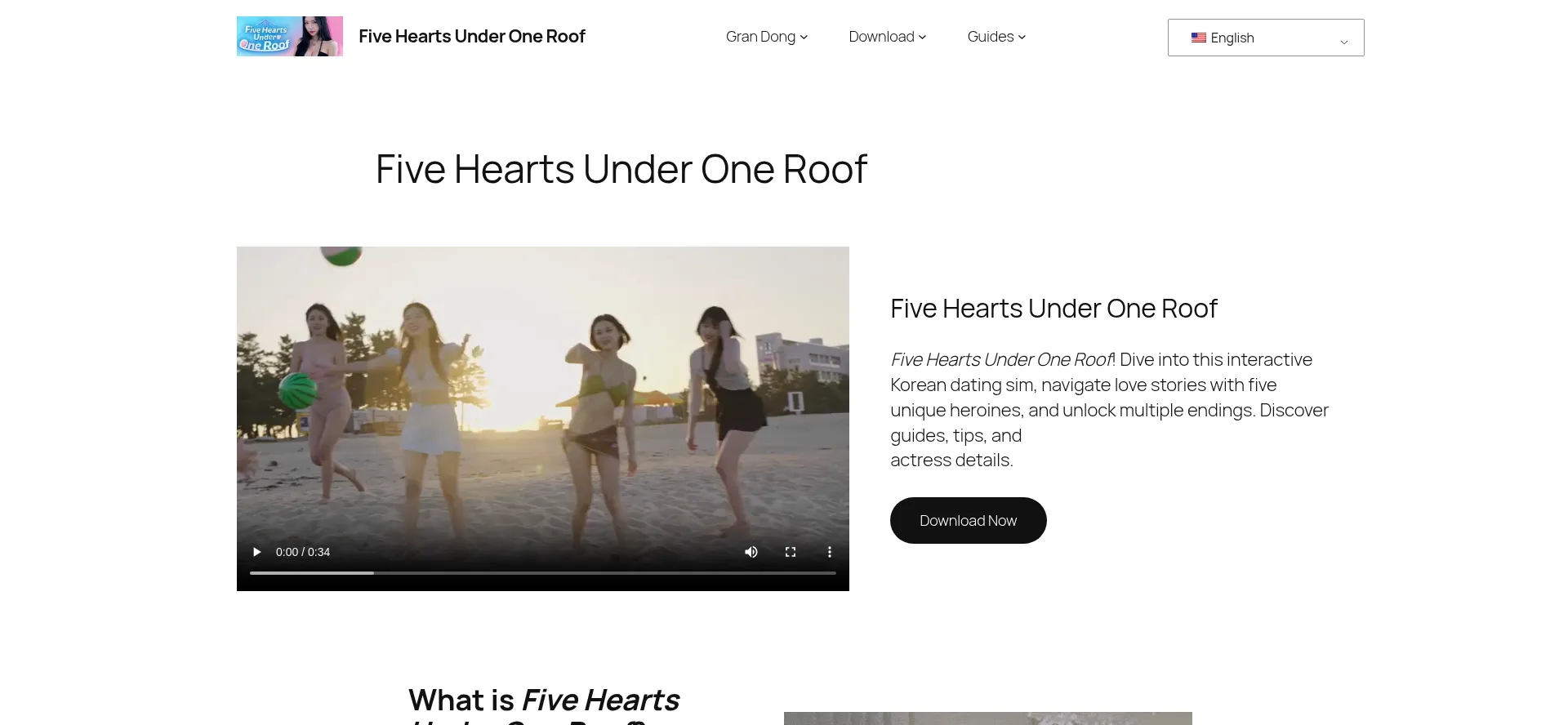 Website screenshot of Fiveheartsunderoneroof.com
