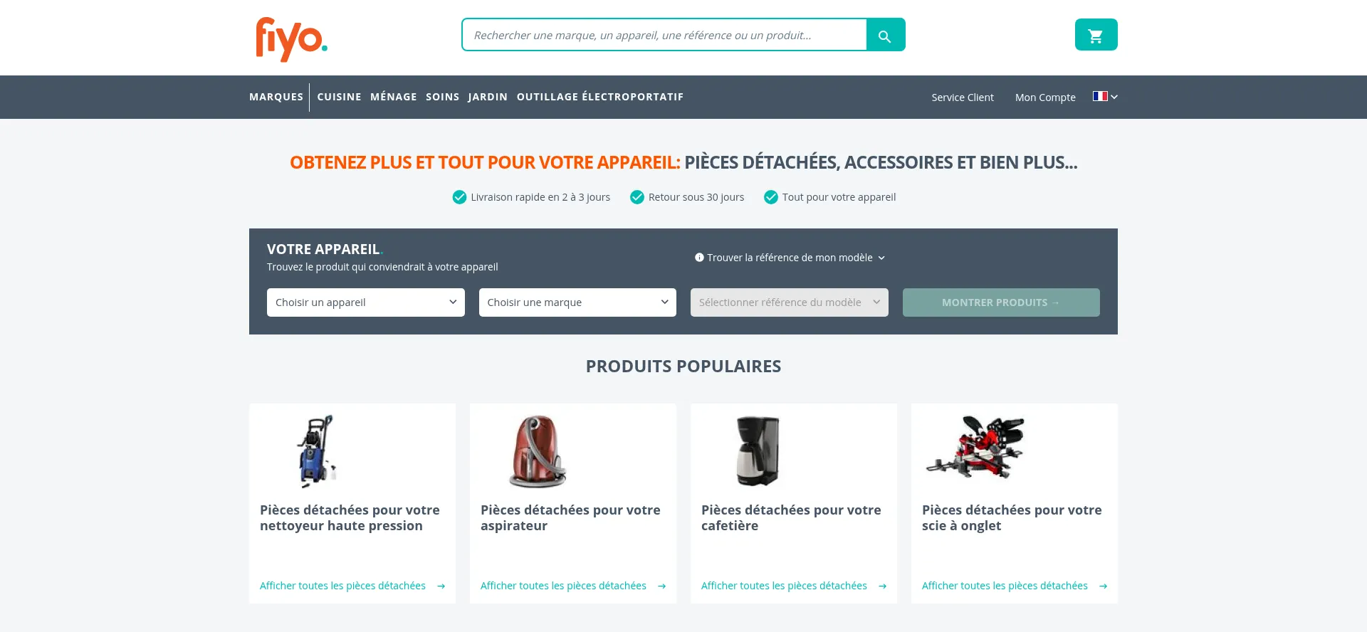 Website screenshot of Fiyo.fr