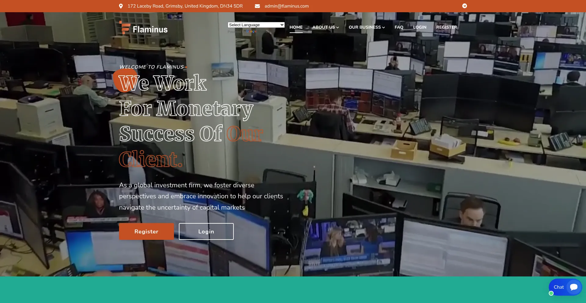 Website screenshot of Flaminus.com