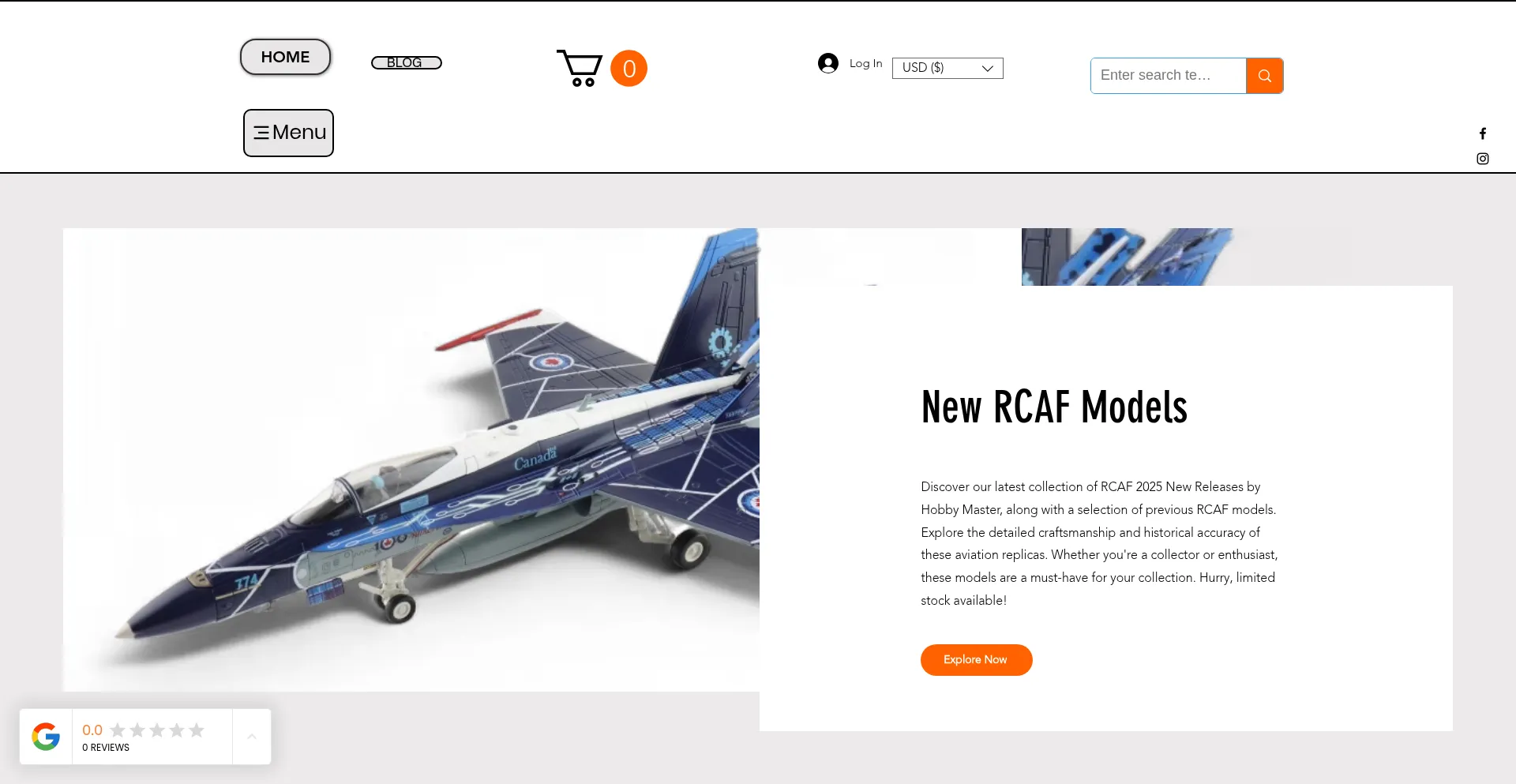 Website screenshot of Flightdeckmodels.com