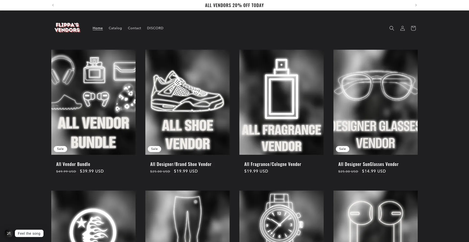 Website screenshot of Flippavendors.com