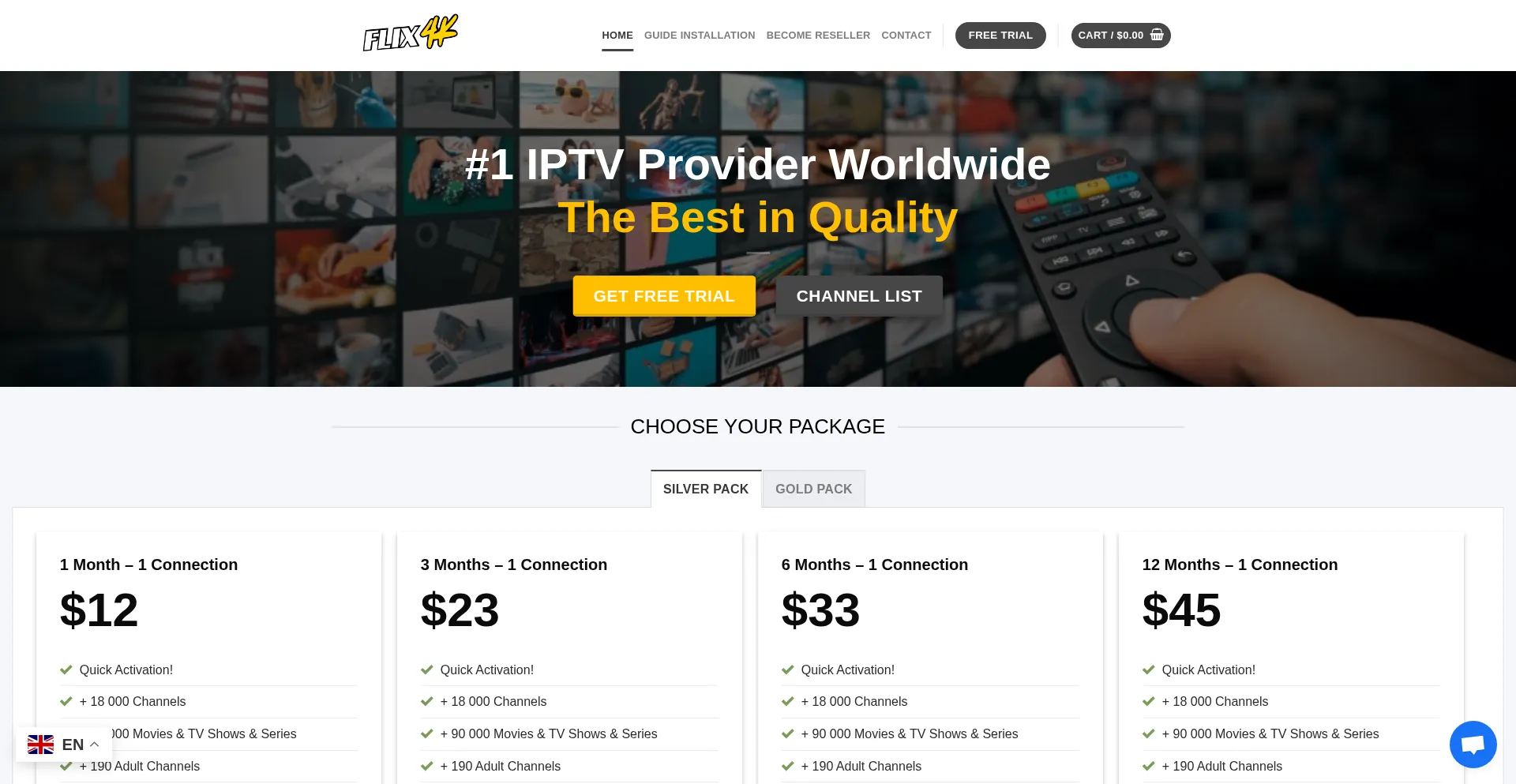 Website screenshot of Flix4k.com