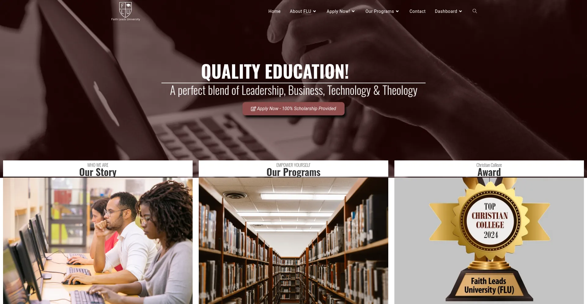 Website screenshot of Flu.education