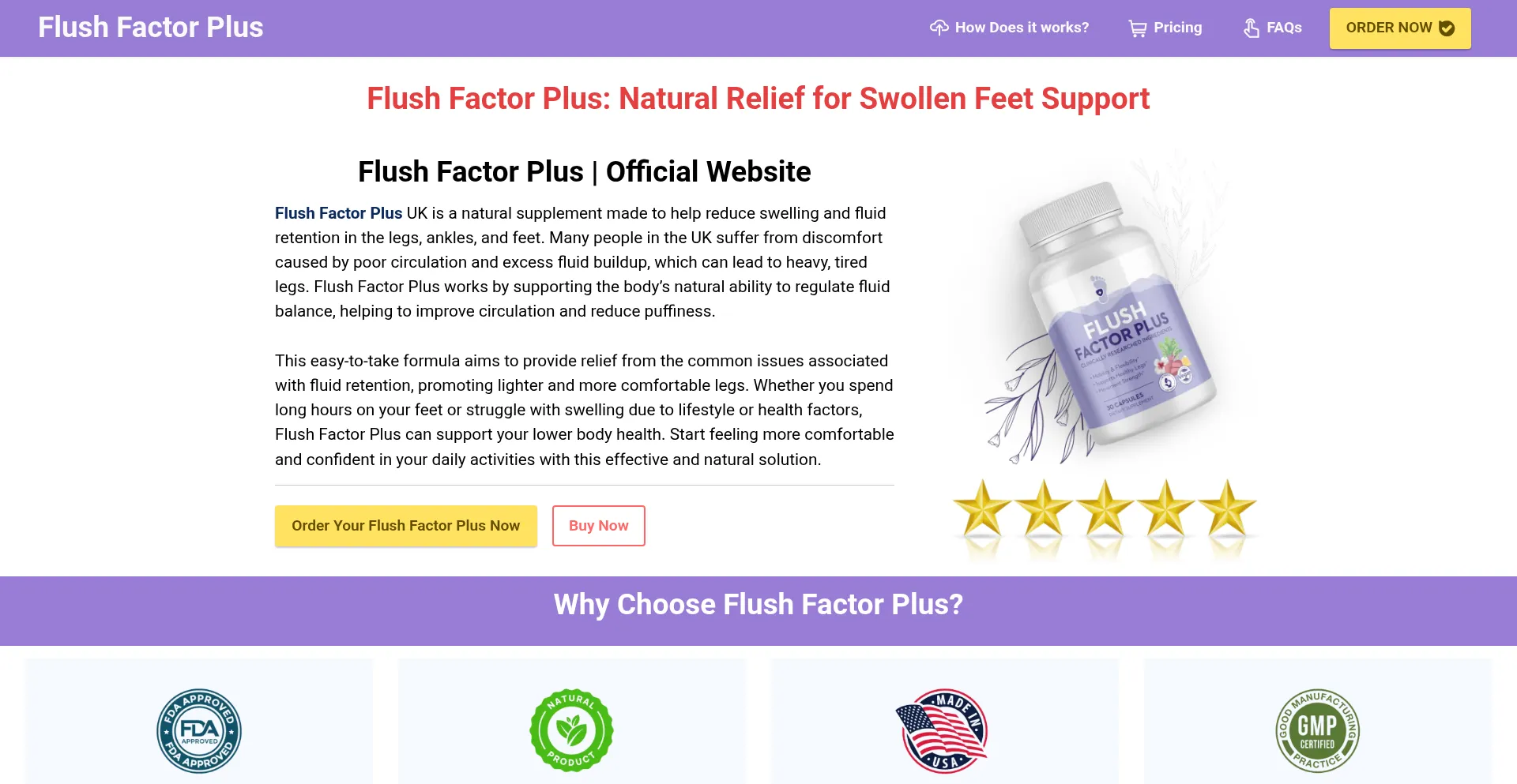 Website screenshot of Flushfactorplus.uk