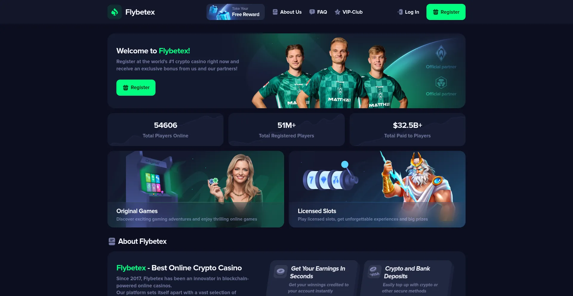 Website screenshot of Flybetex.com
