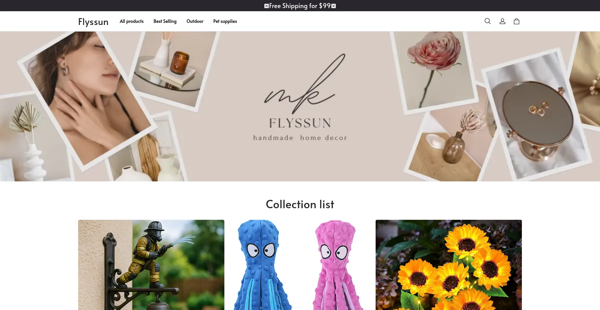 Website screenshot of Flyssun.com