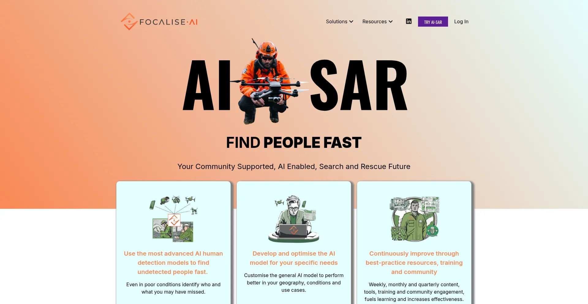Website screenshot of Focalise.ai