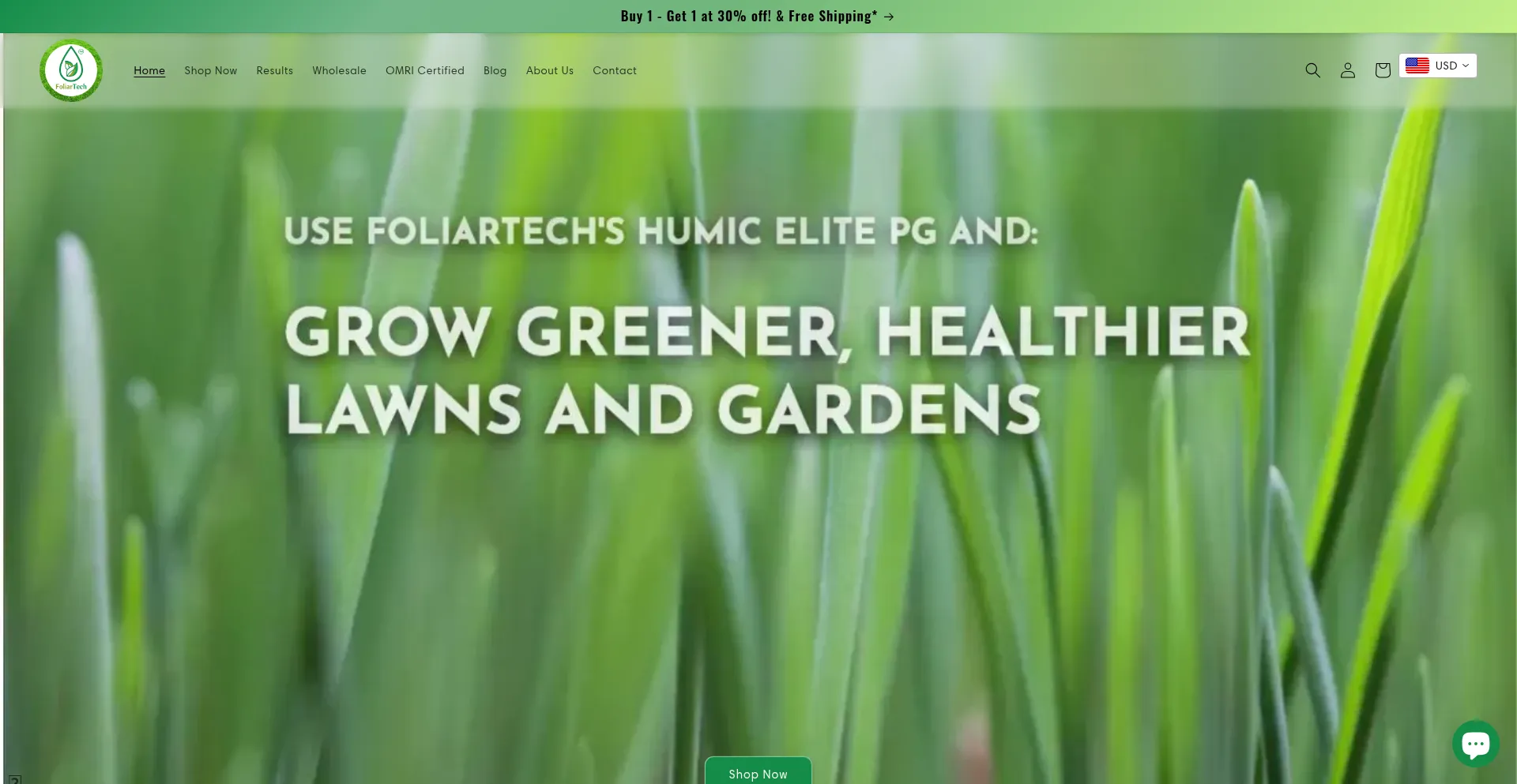 Website screenshot of Foliartech.com