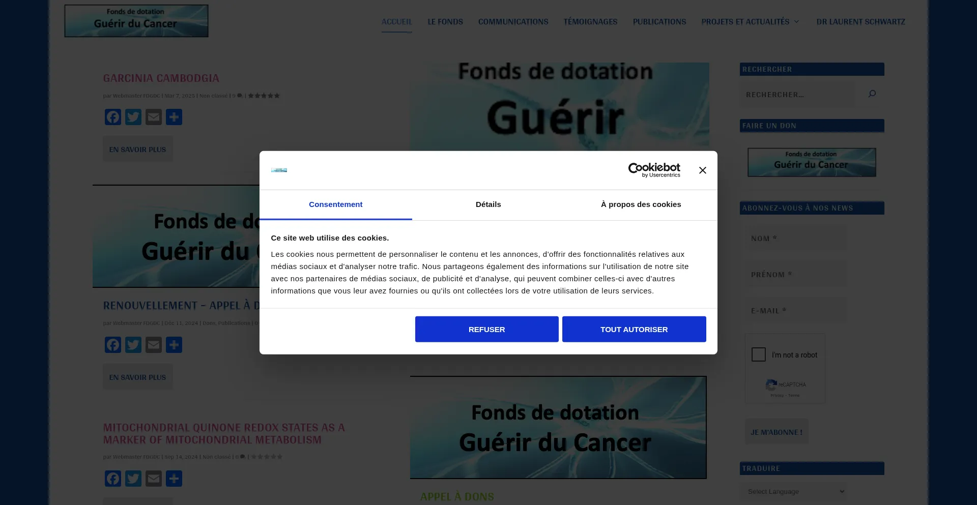 Fondsguerirducancer.fr é Seguro e Confiável?