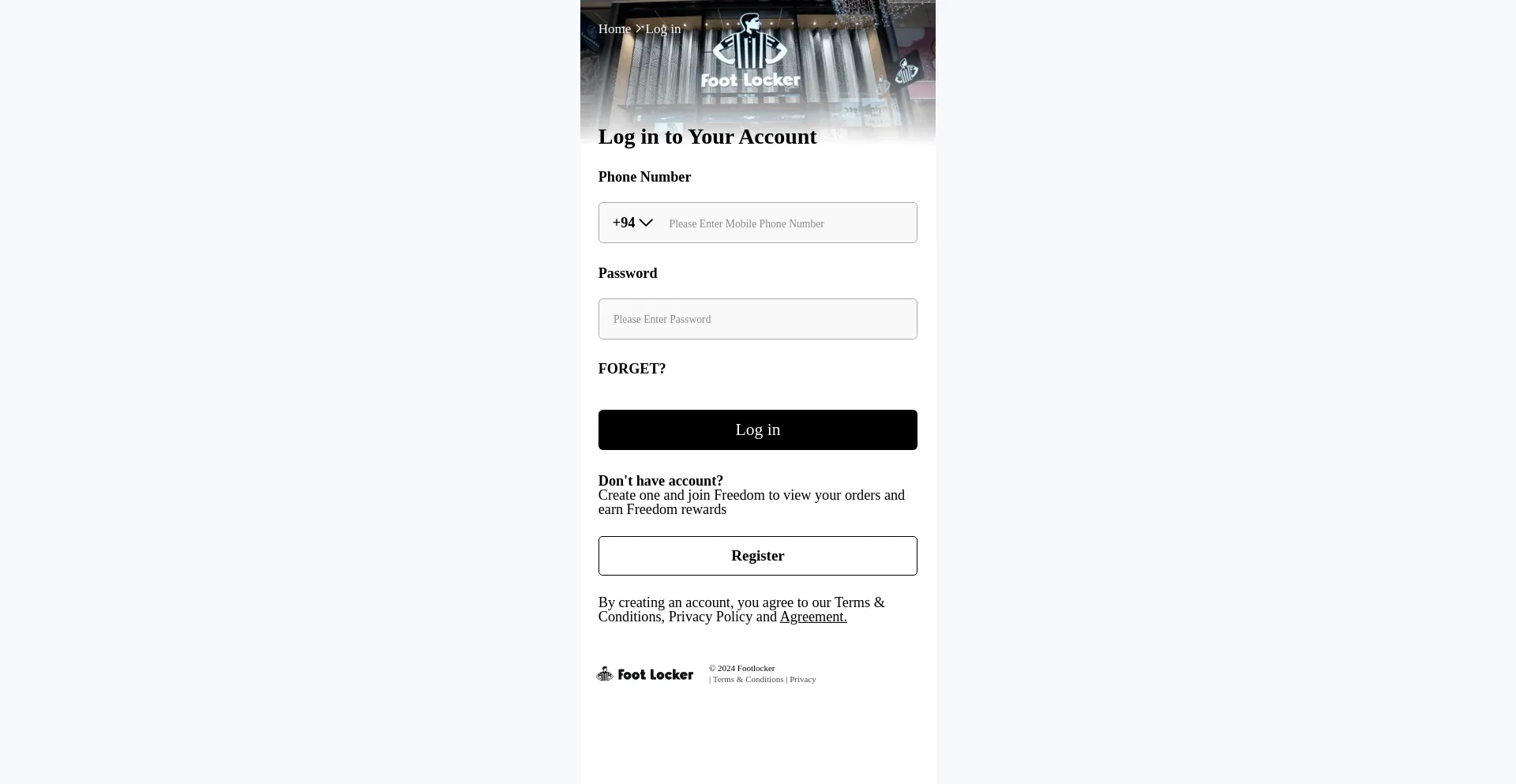 Website screenshot of Footlocker-merchantsl.com