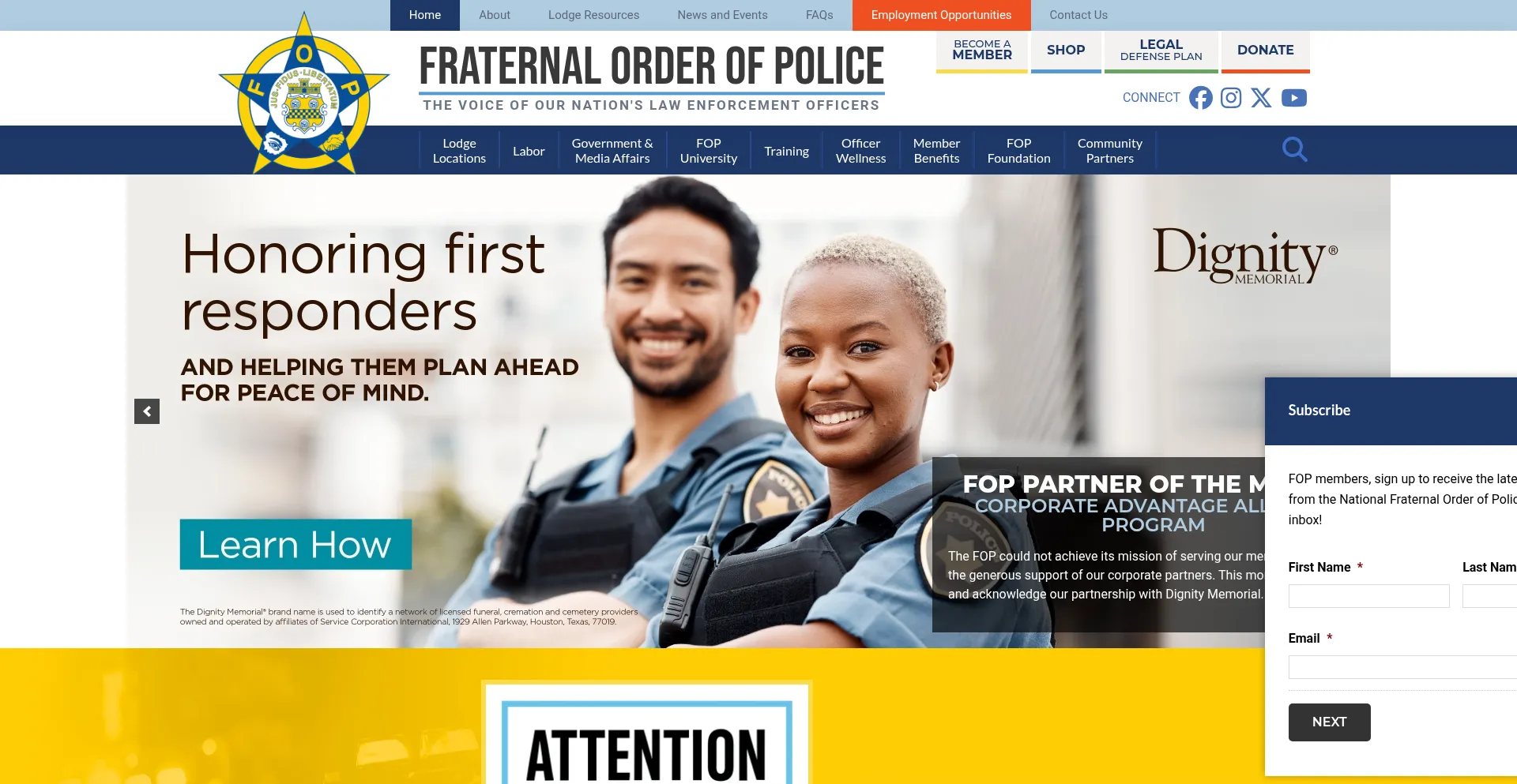 Website screenshot of Fop.net