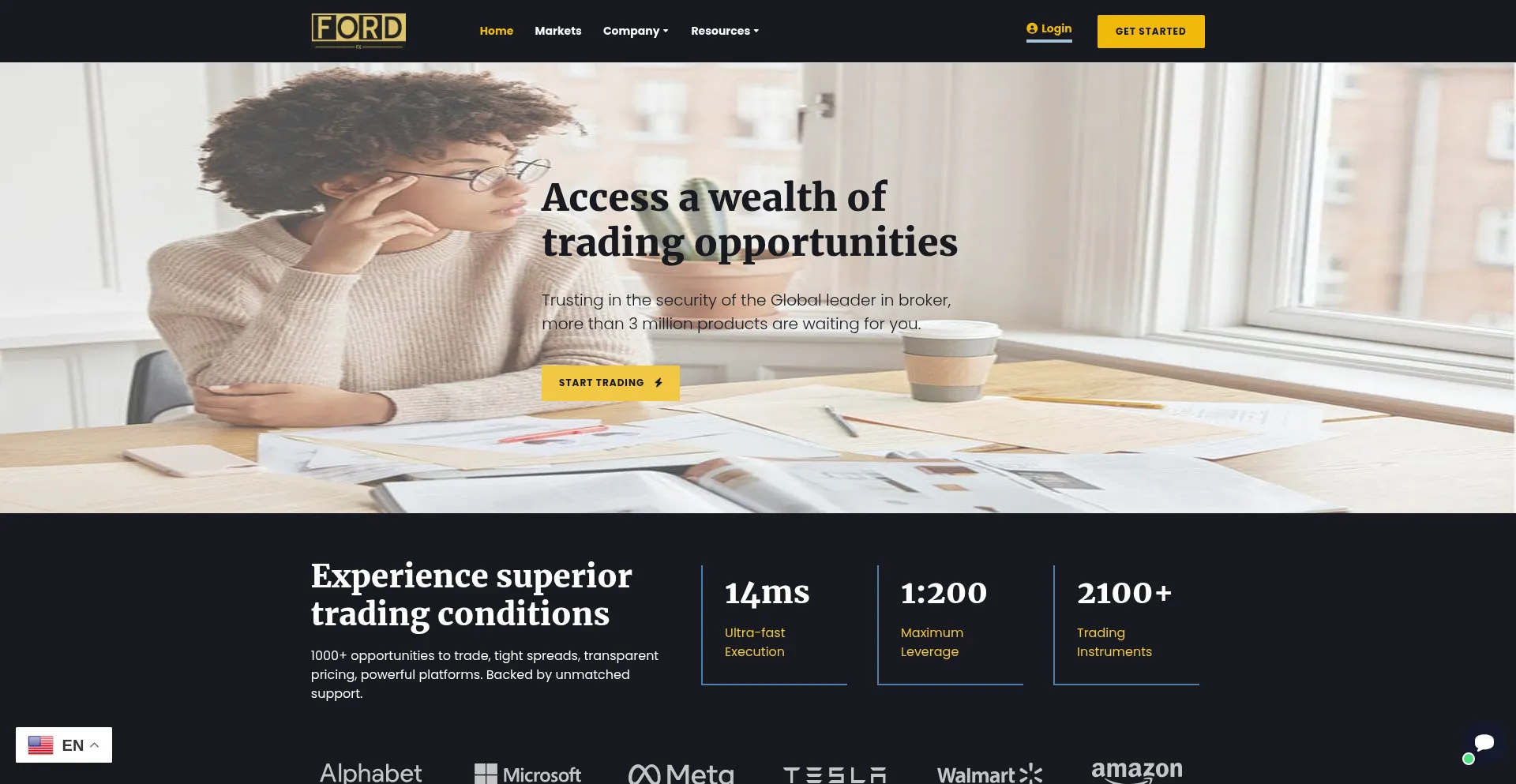 Website screenshot of Fordfxtrades.pro