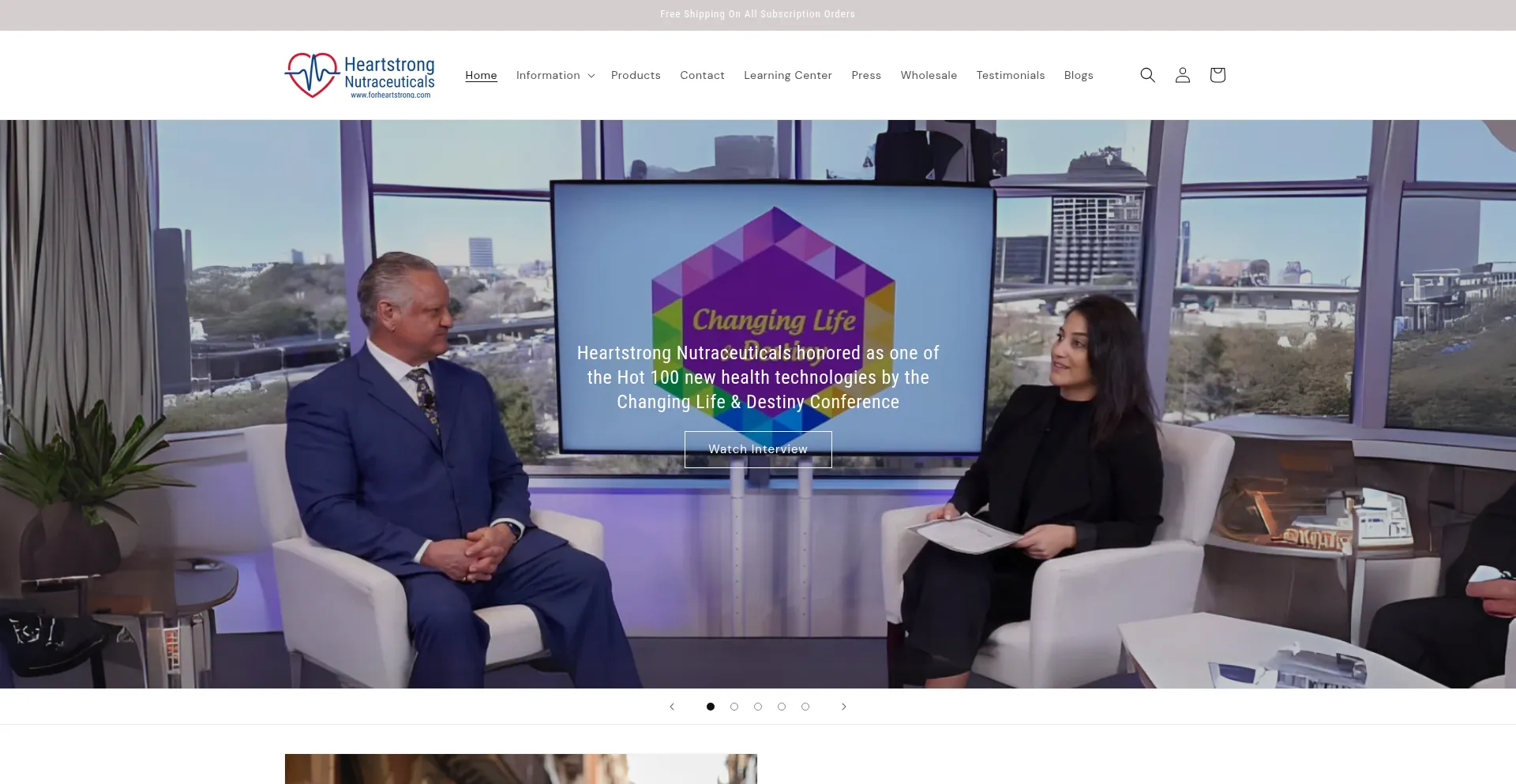 Website screenshot of Forheartstrong.com