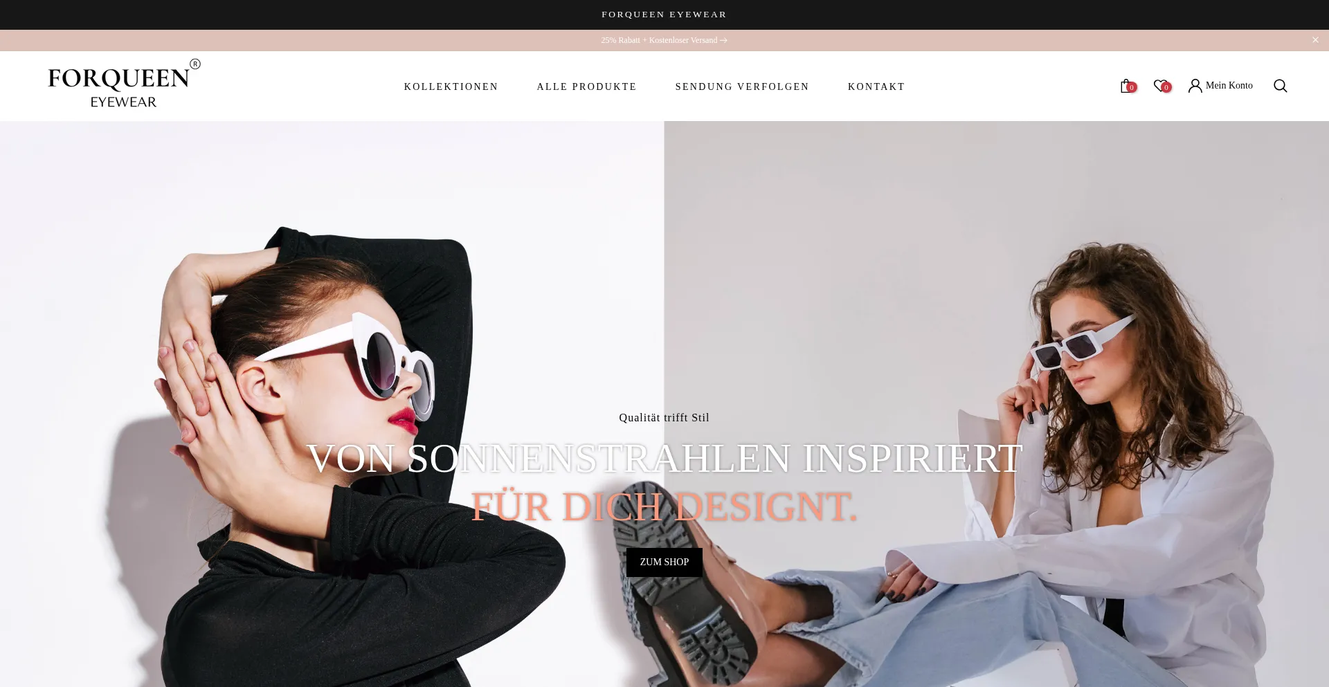 Website screenshot of Forqueenbrillen.de