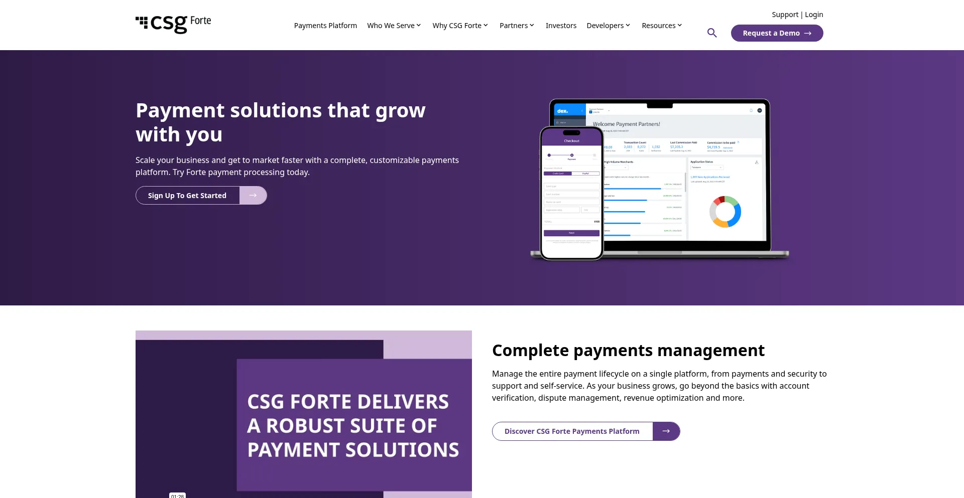 Website screenshot of Forte.net