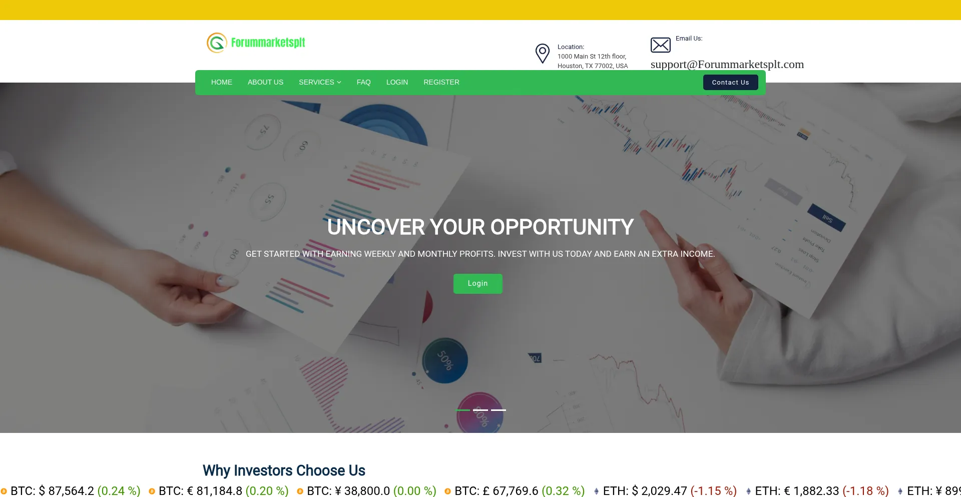 Website screenshot of Forummarketsplt.com