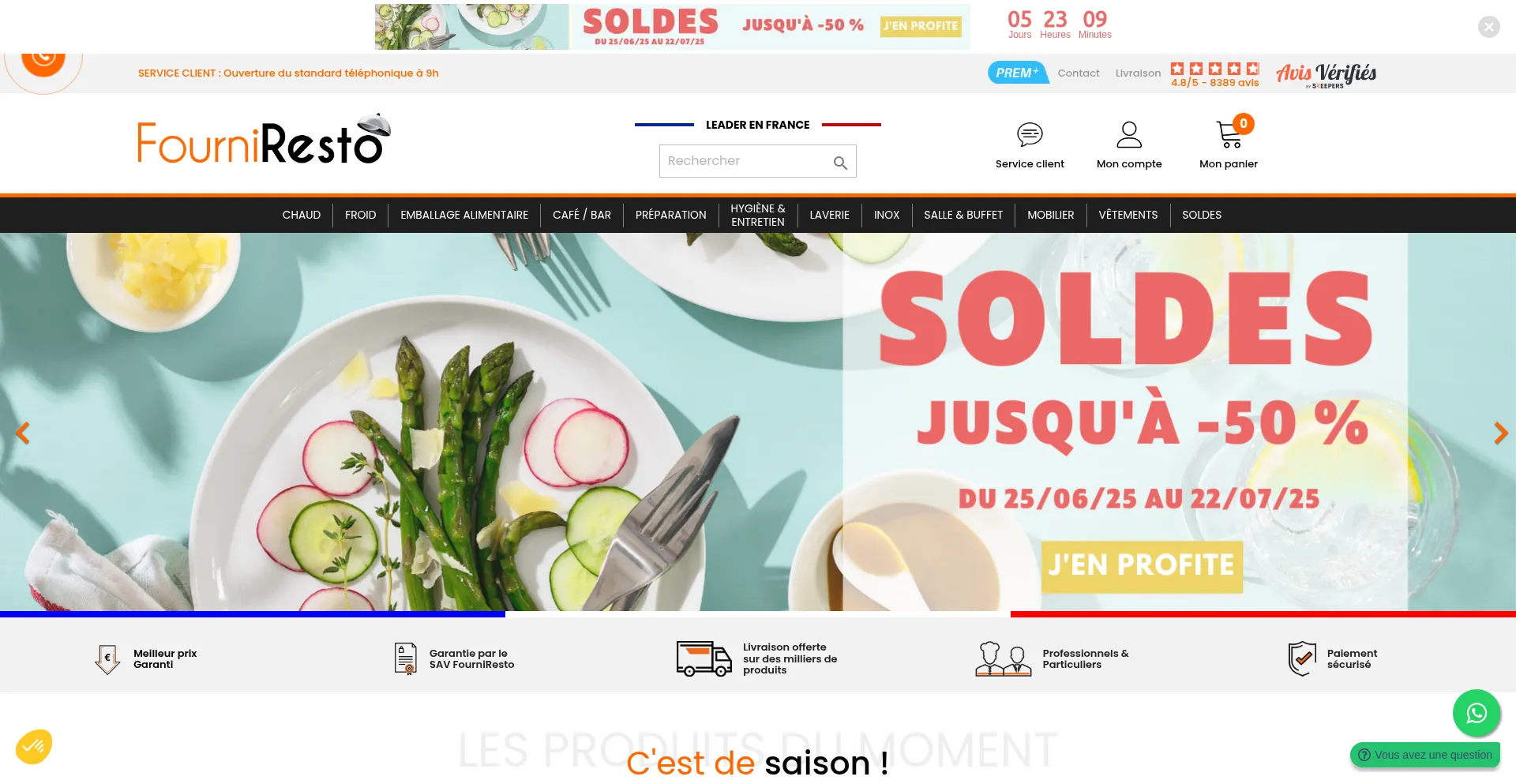 Website screenshot of Fourniresto.com