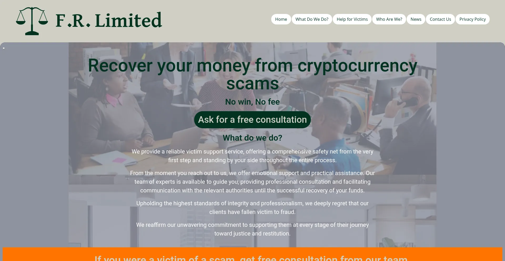 Website screenshot of Fr-limited.com