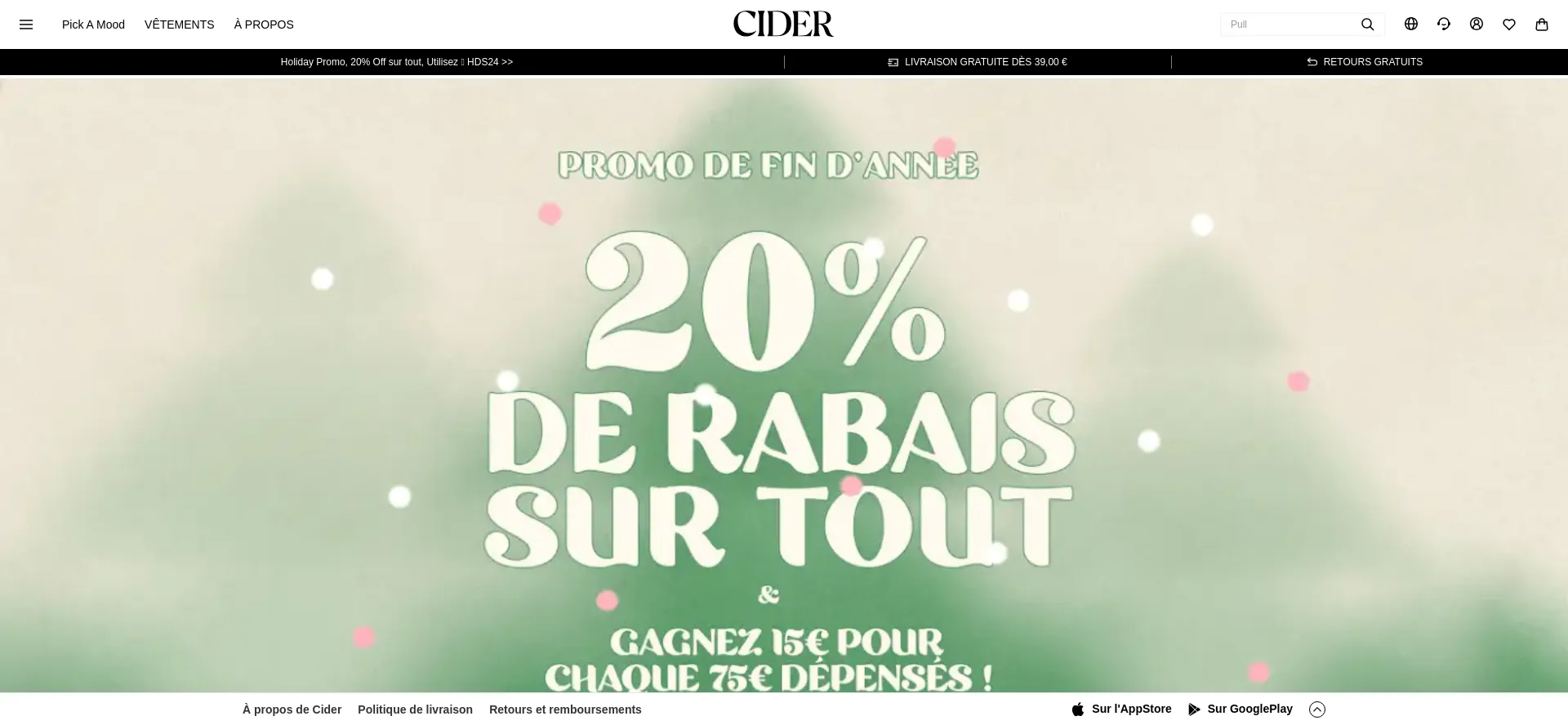 Website screenshot of Fr-m.shopcider.com