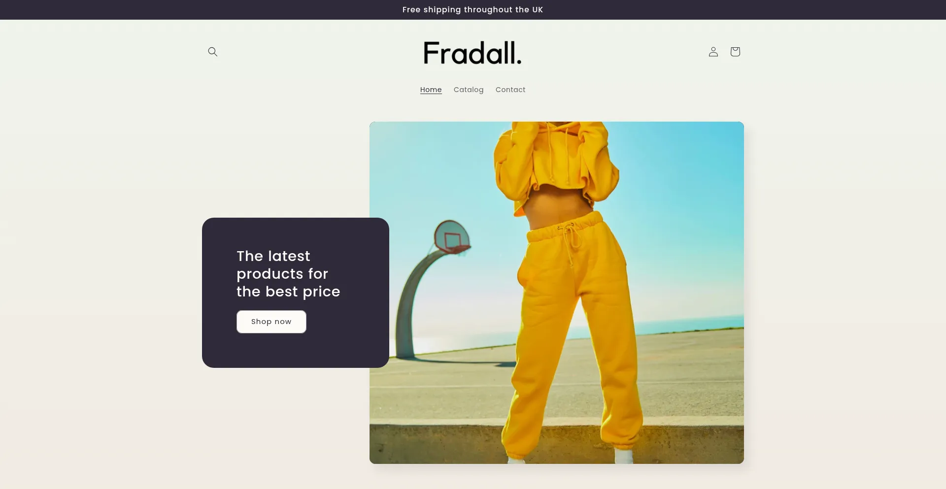 Website screenshot of Fradall.com