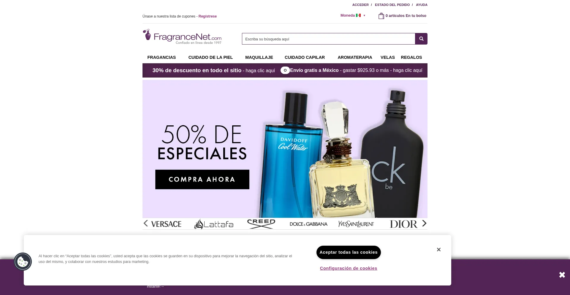 Fragrancenet.mx Screenshot