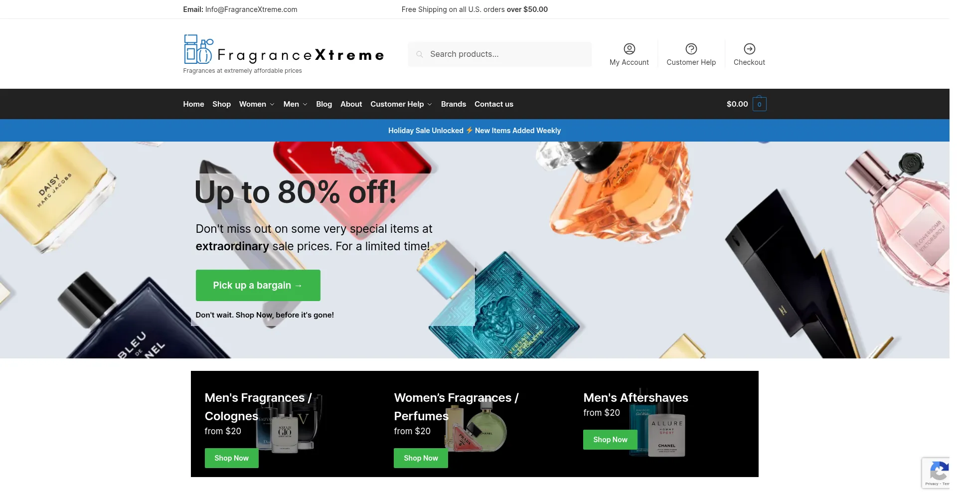 Website screenshot of Fragrancextreme.com