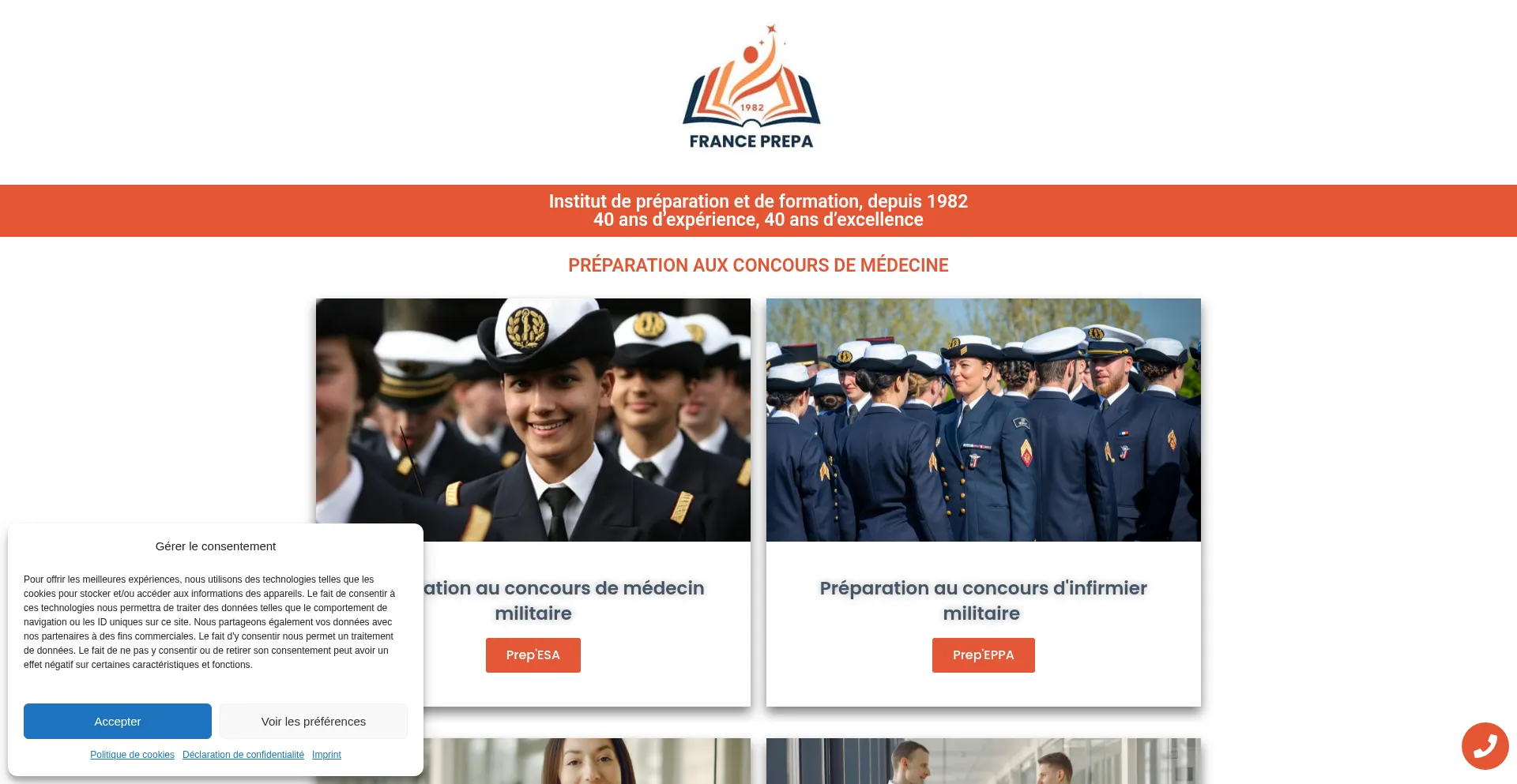 Website screenshot of France-prepa.com