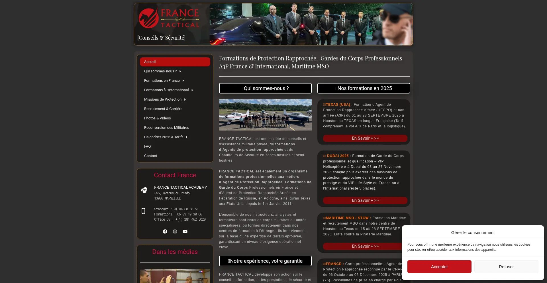 Website screenshot of France-tactical.com