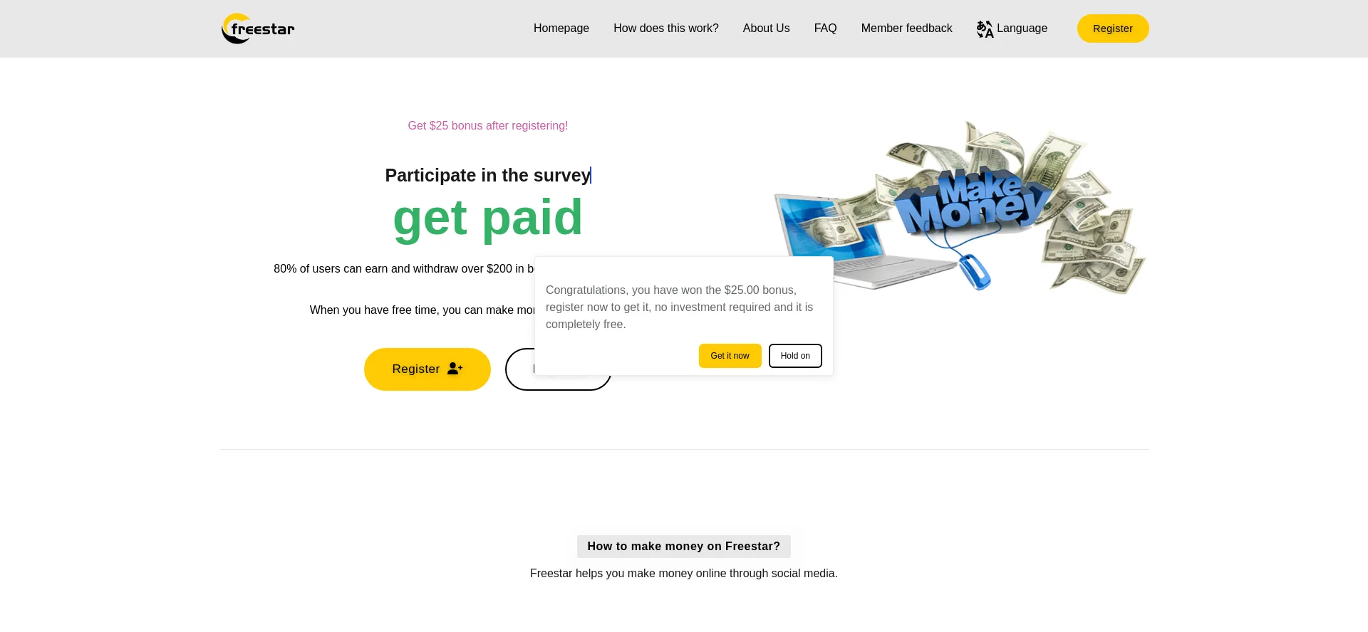Website screenshot of Freeajvstar.top