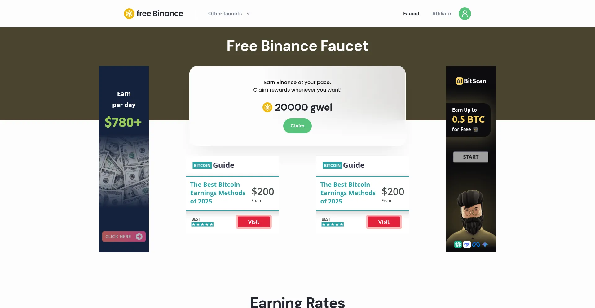 Website screenshot of Freebnbclick.com