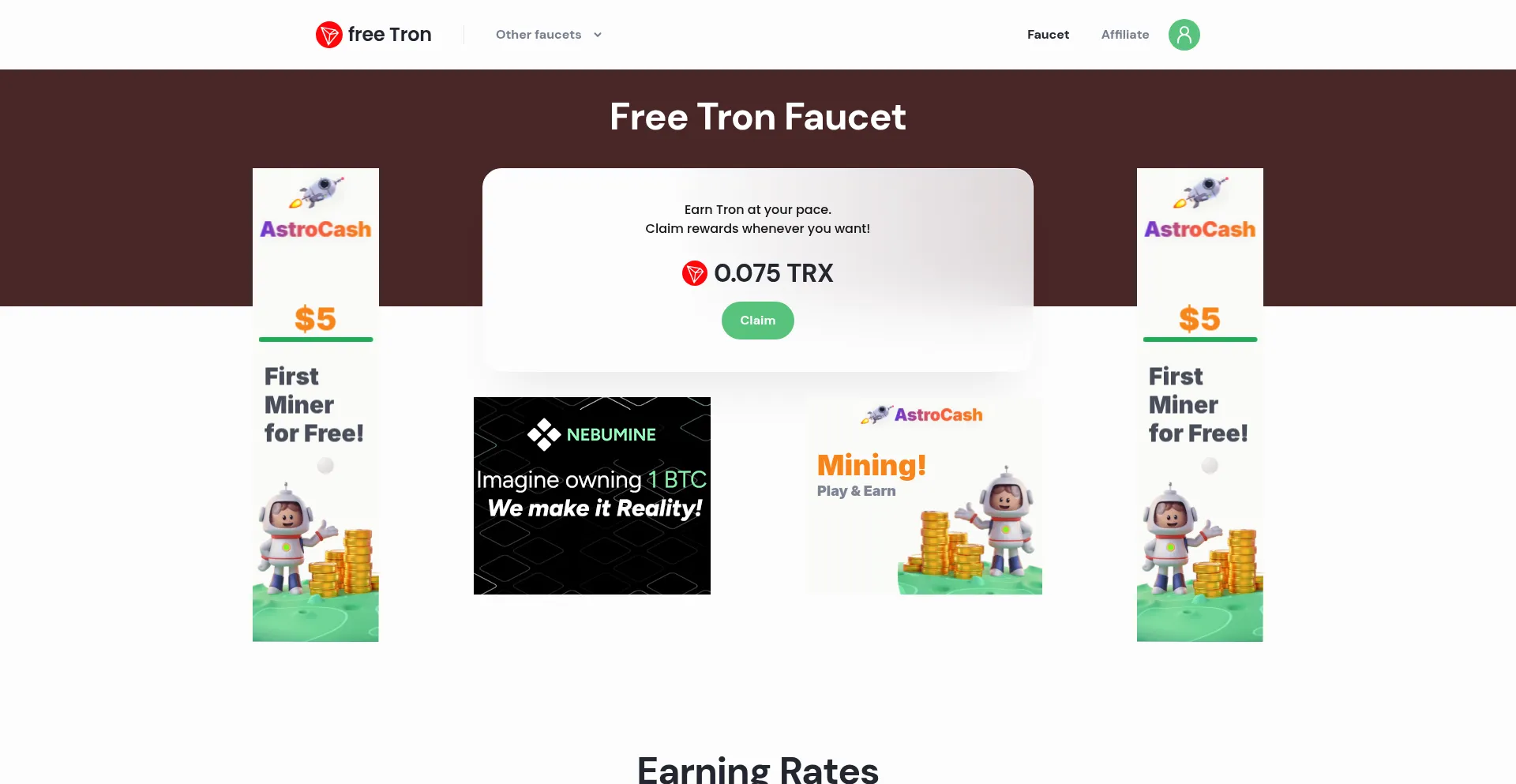 Website screenshot of Freetronclick.com