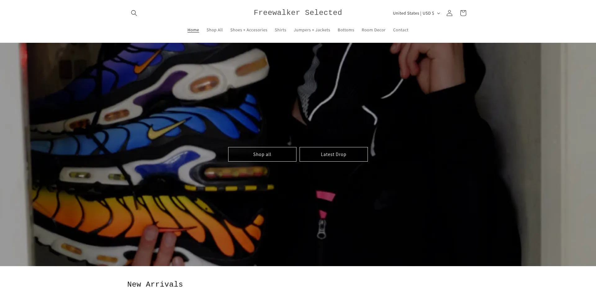 Website screenshot of Freewalkerselected.com