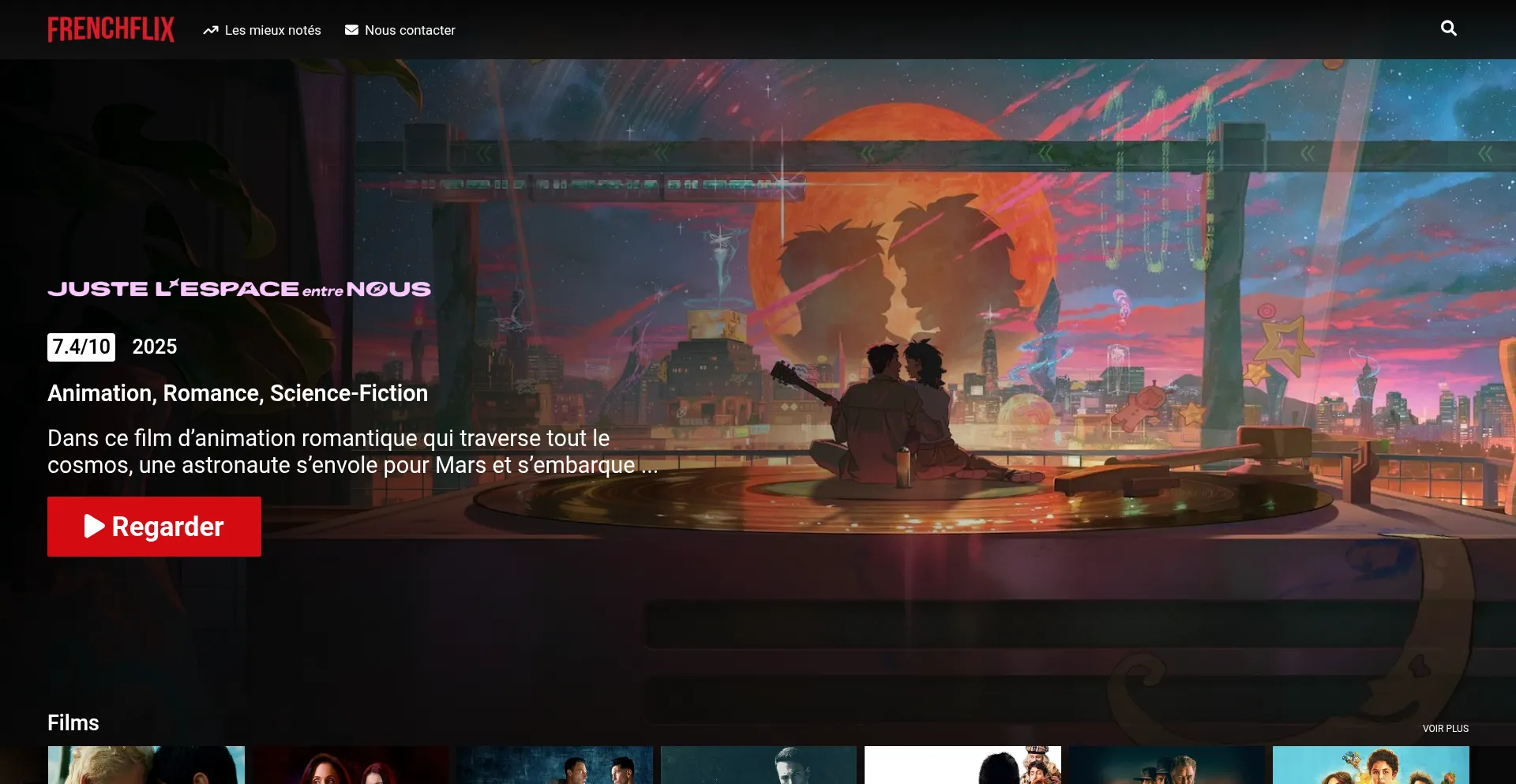 Website screenshot of Frenchflix.cc