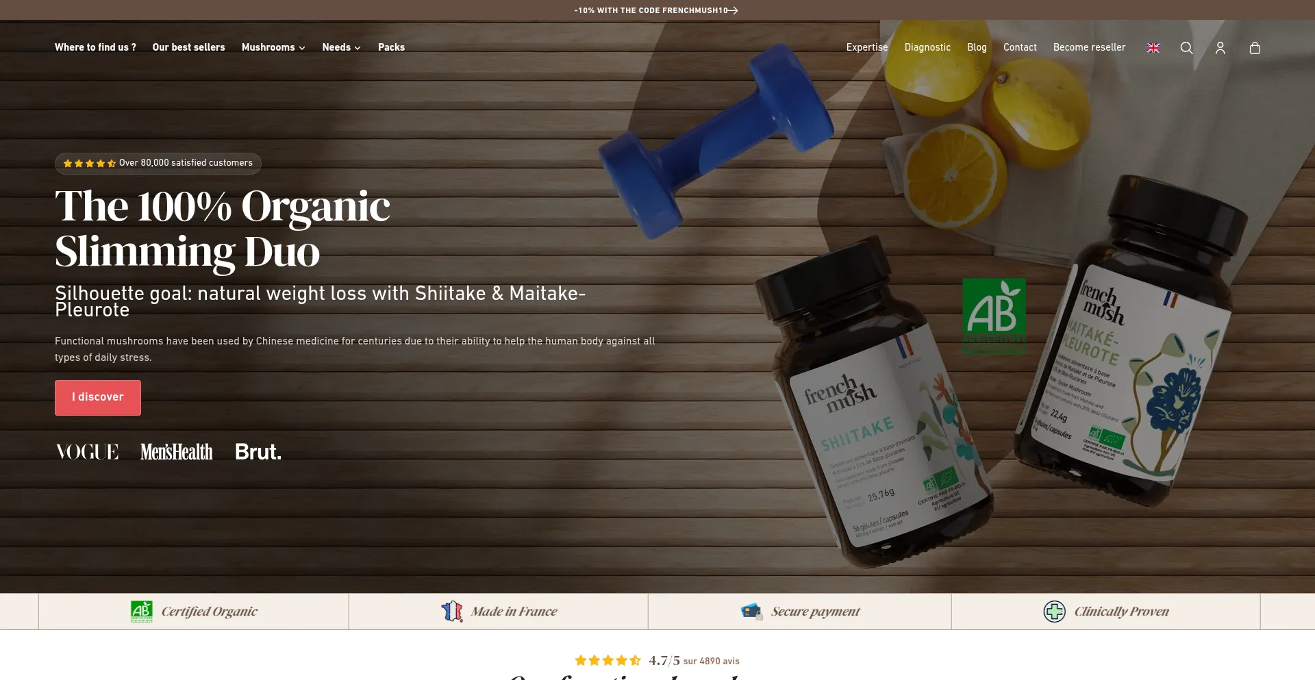 Website screenshot of Frenchmush.be