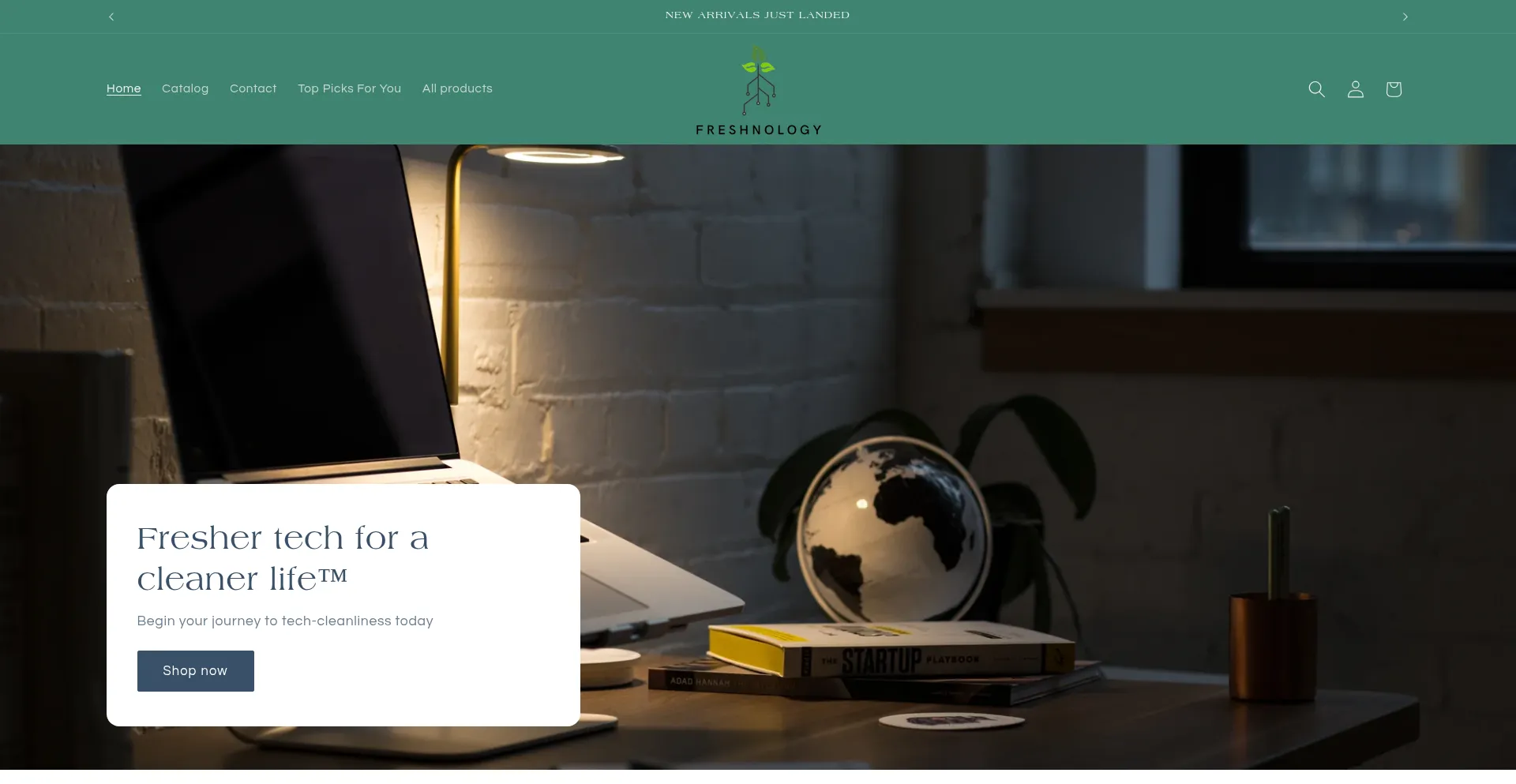Website screenshot of Freshnologystore.com