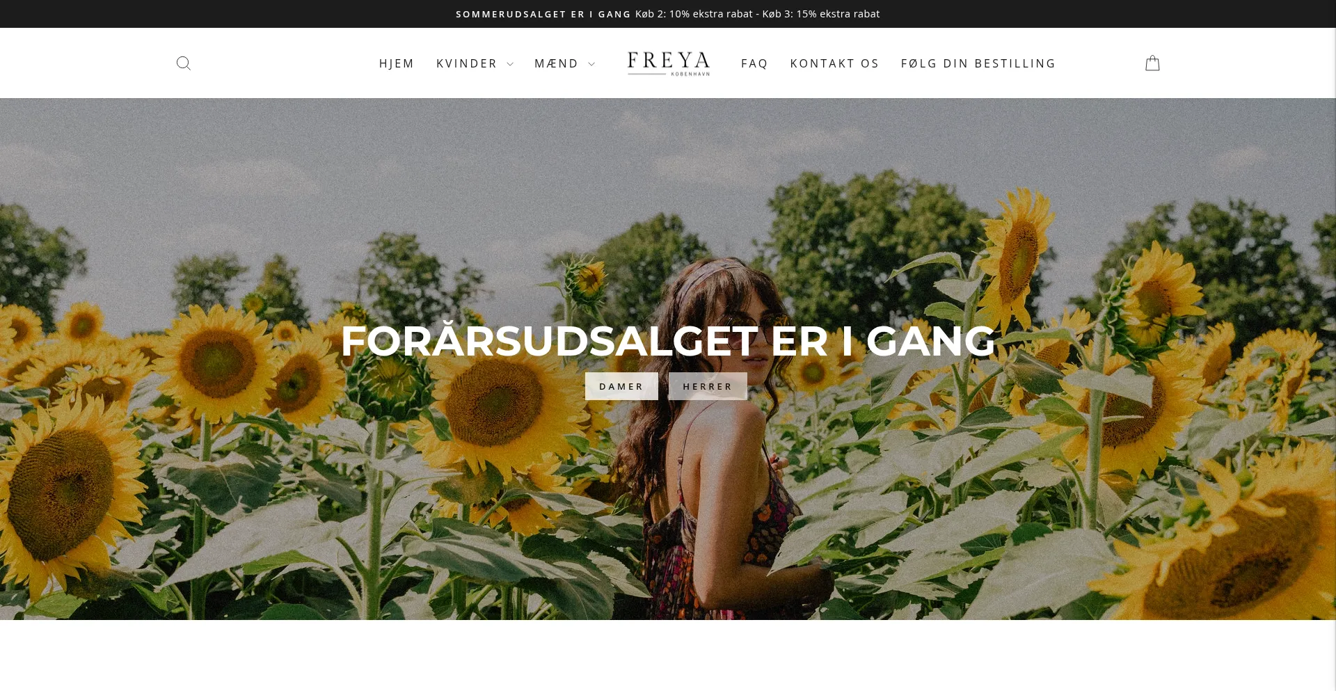 Website screenshot of Freya-kobenhavn.dk