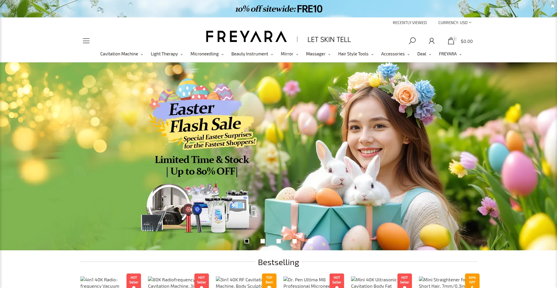 Website screenshot of Freyara.com