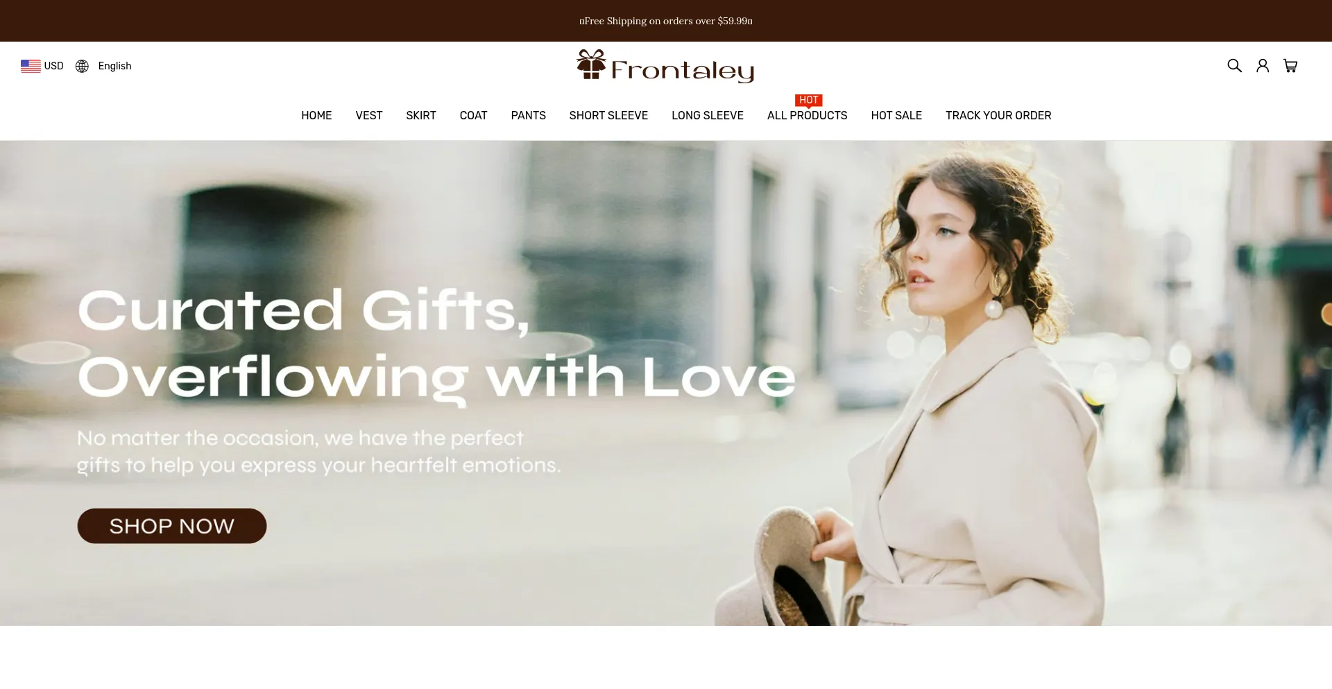 Website screenshot of Frontaley.com