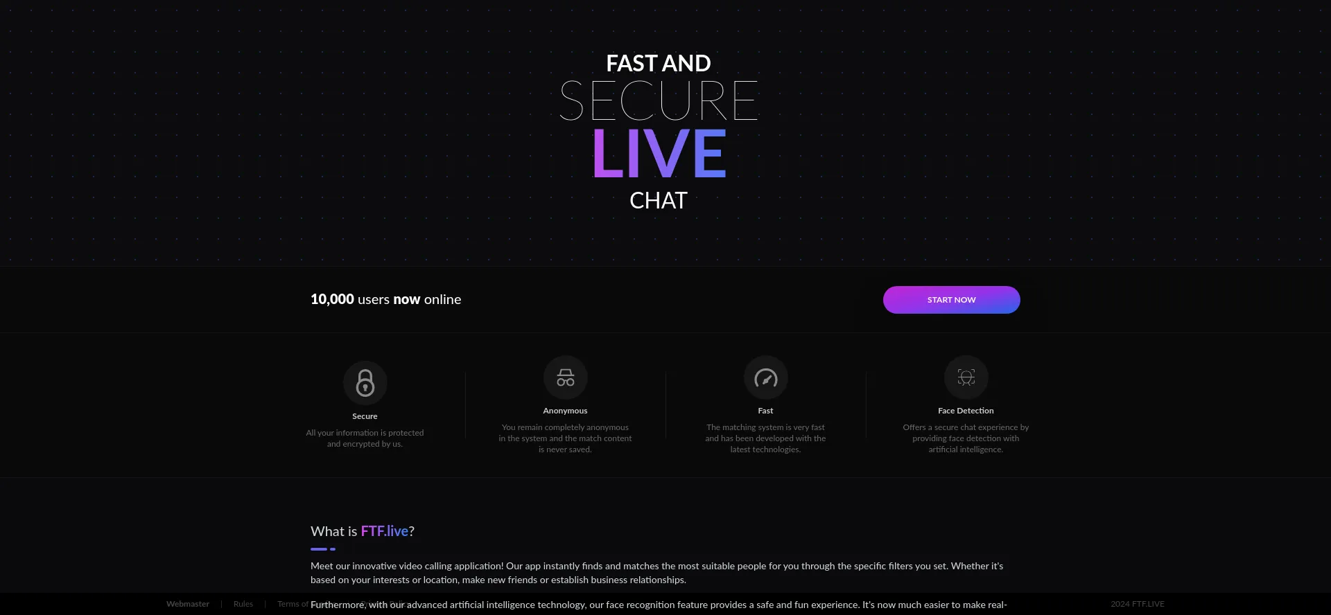 Website screenshot of Ftf.live