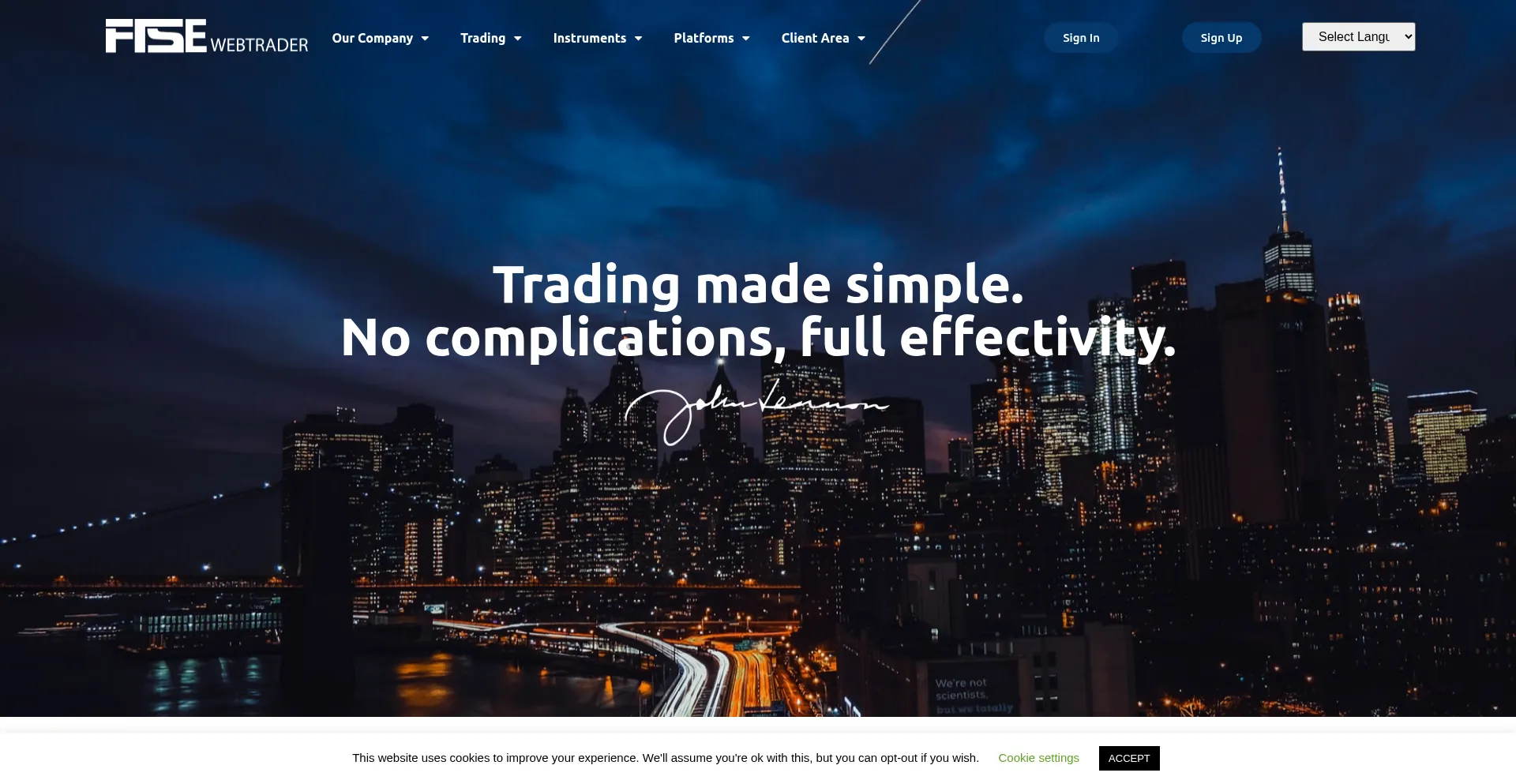 Website screenshot of Ftsewebtrader.org