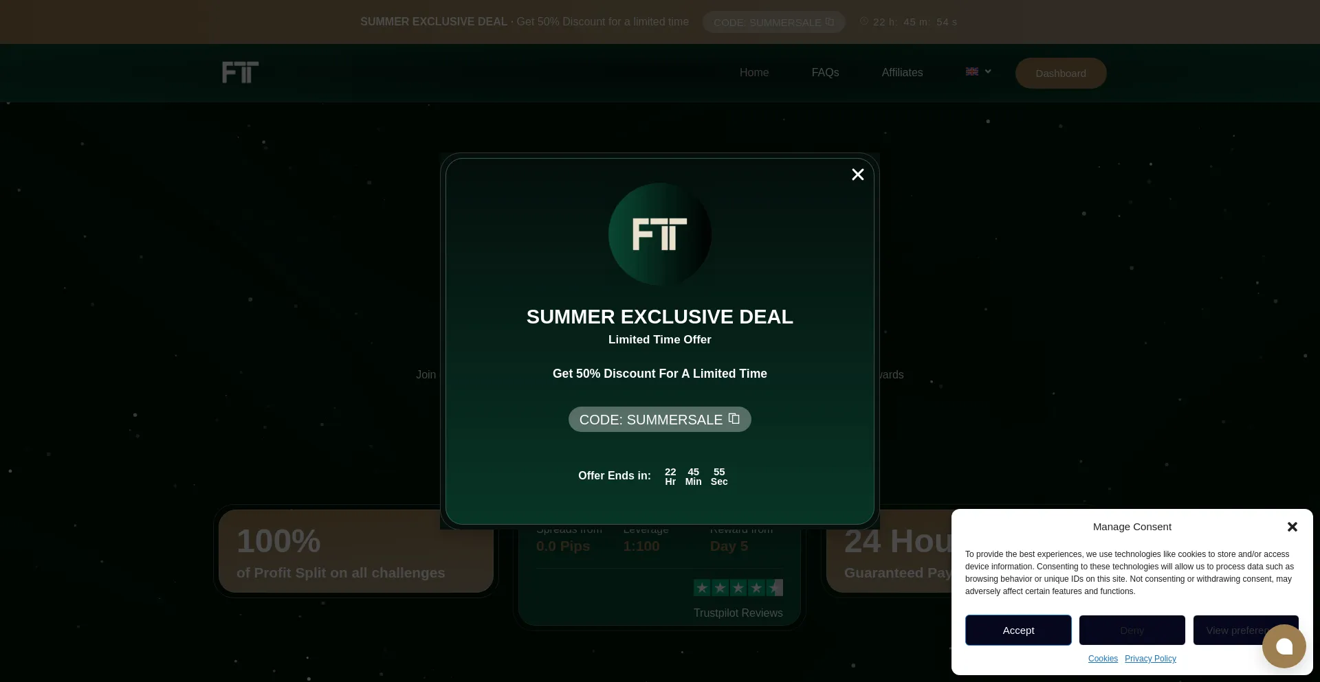 Website screenshot of Fttfunded.com