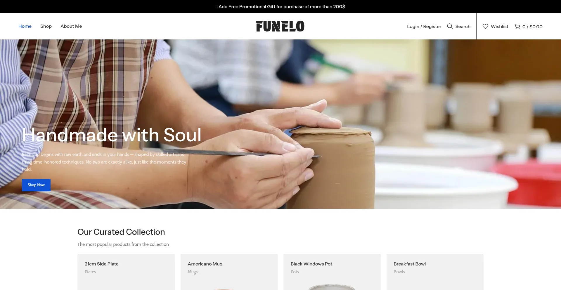 Website screenshot of Funelo.shop