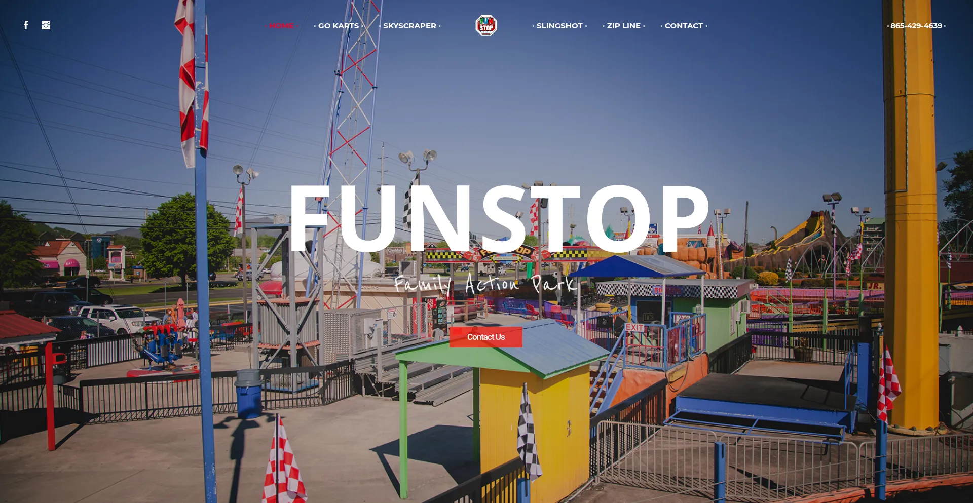 Website screenshot of Funstopfamilyactionpark.com
