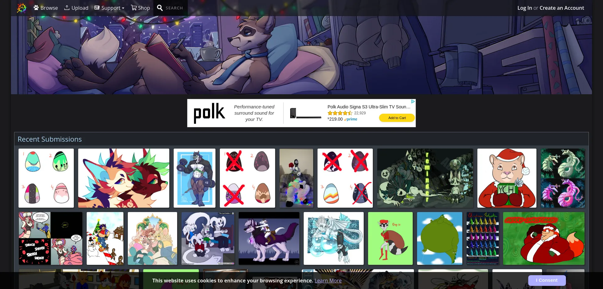 Website screenshot of Furaffinity.net