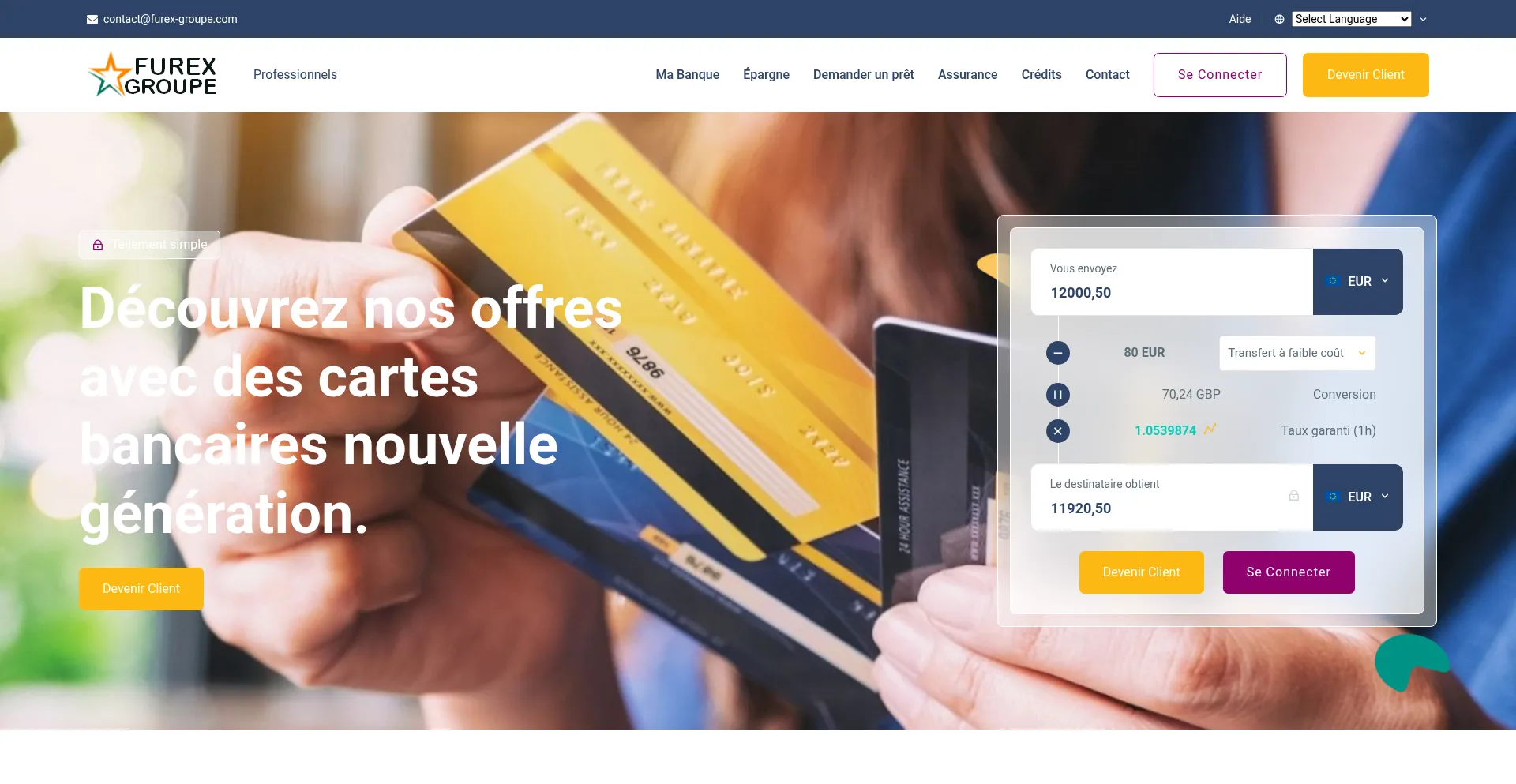 Website screenshot of Furex-groupe.com