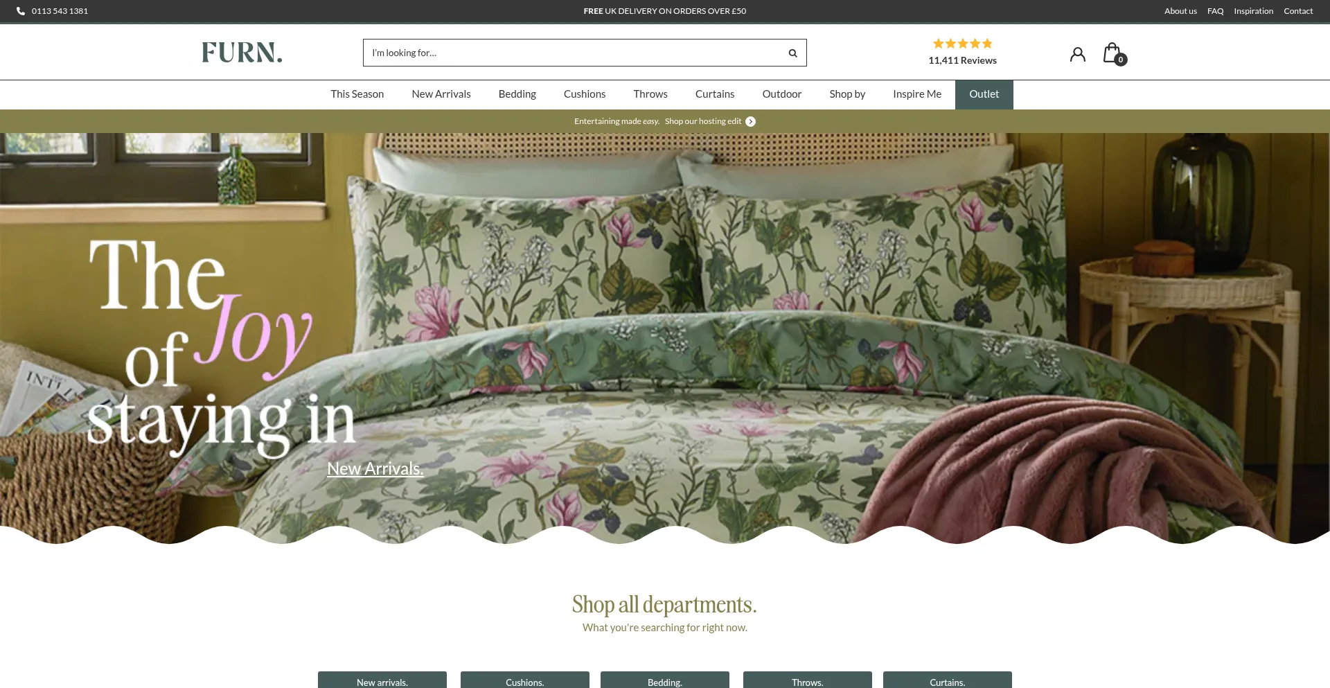 Website screenshot of Furn.com