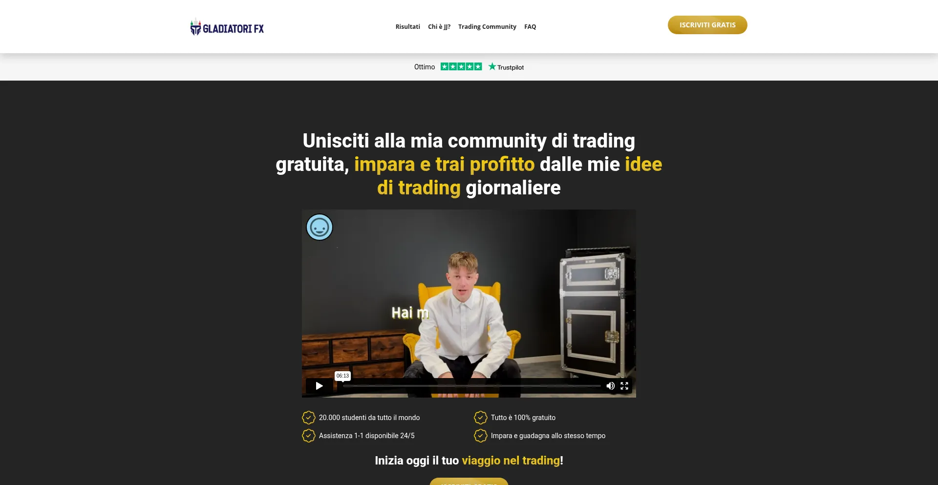 Website screenshot of Fxgladiatori.com