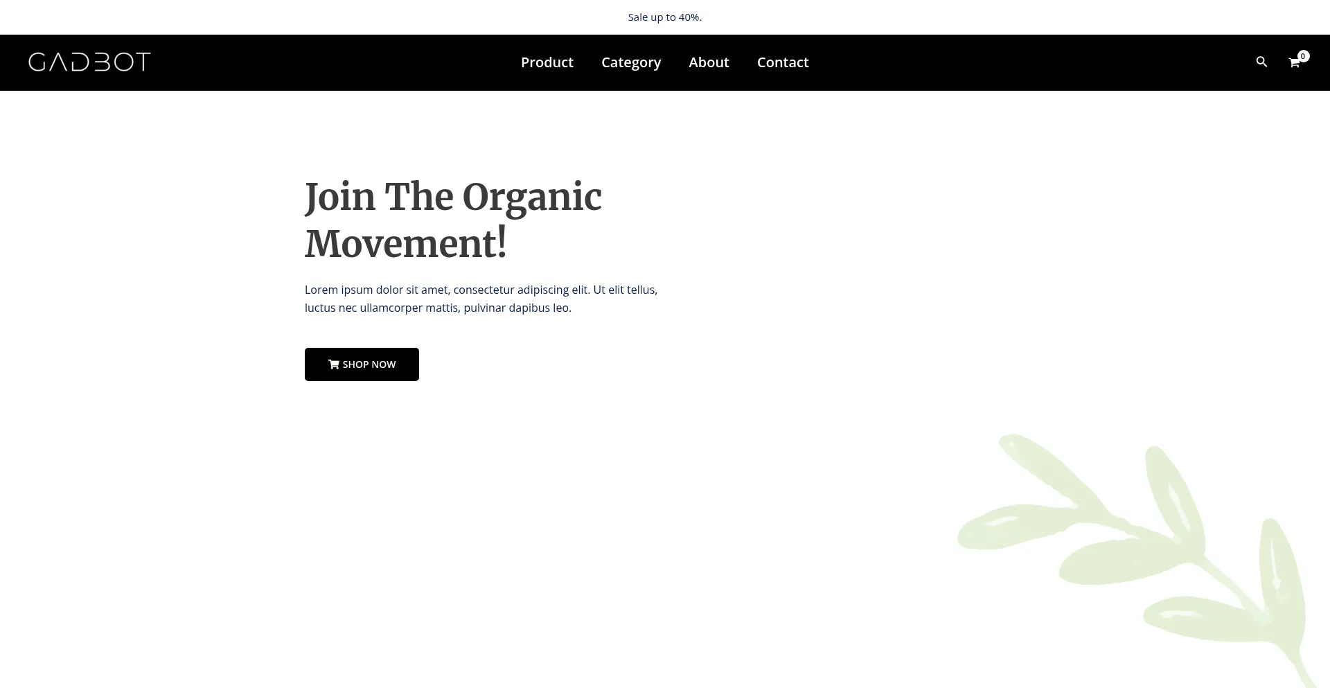 Website screenshot of Gadbot.com