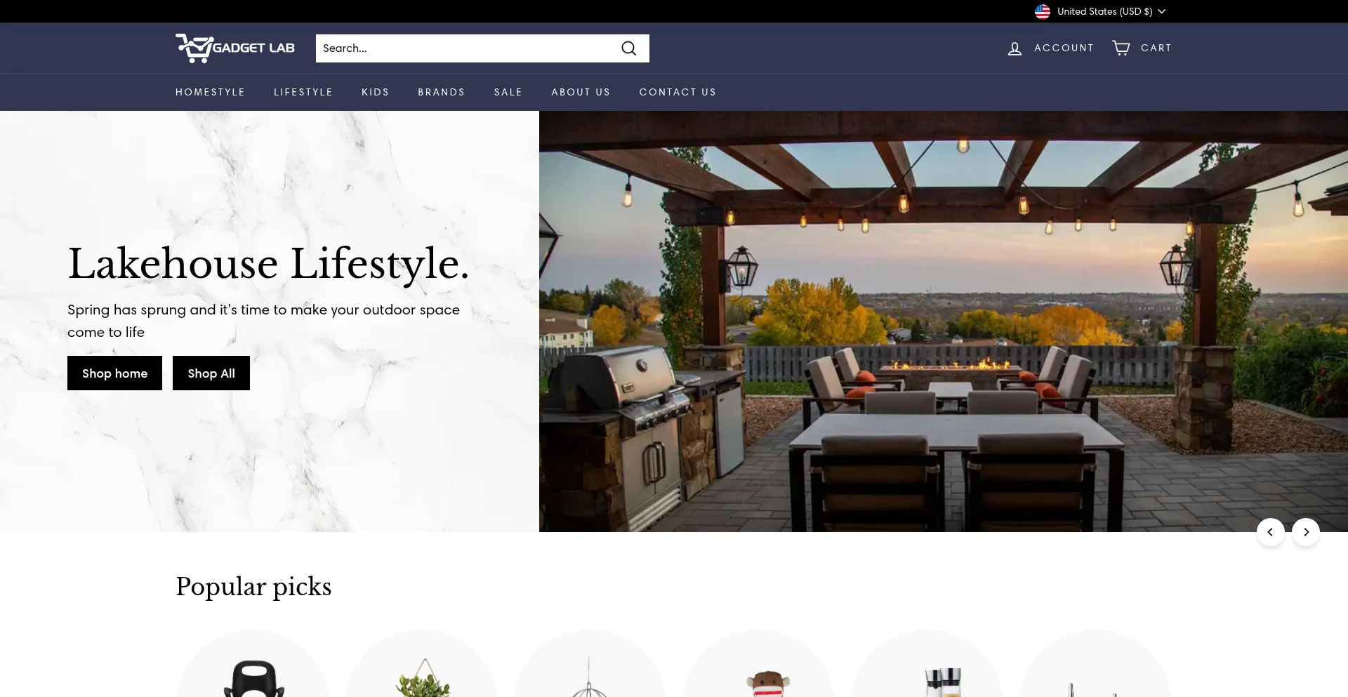 Website screenshot of Gadgetlaboratories.com