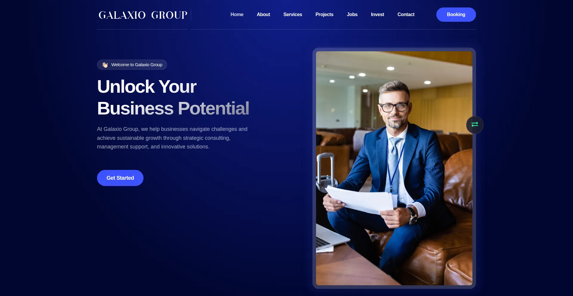 Website screenshot of Galaxiogroup.com